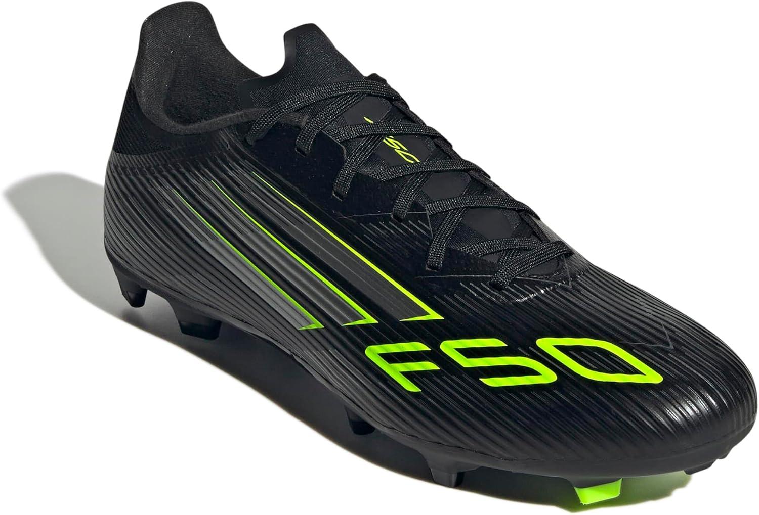 image:imageadidas Unisex Adult F50 League Firm Ground Soccer CleatsBlackIron MetallicLucid Lemon
