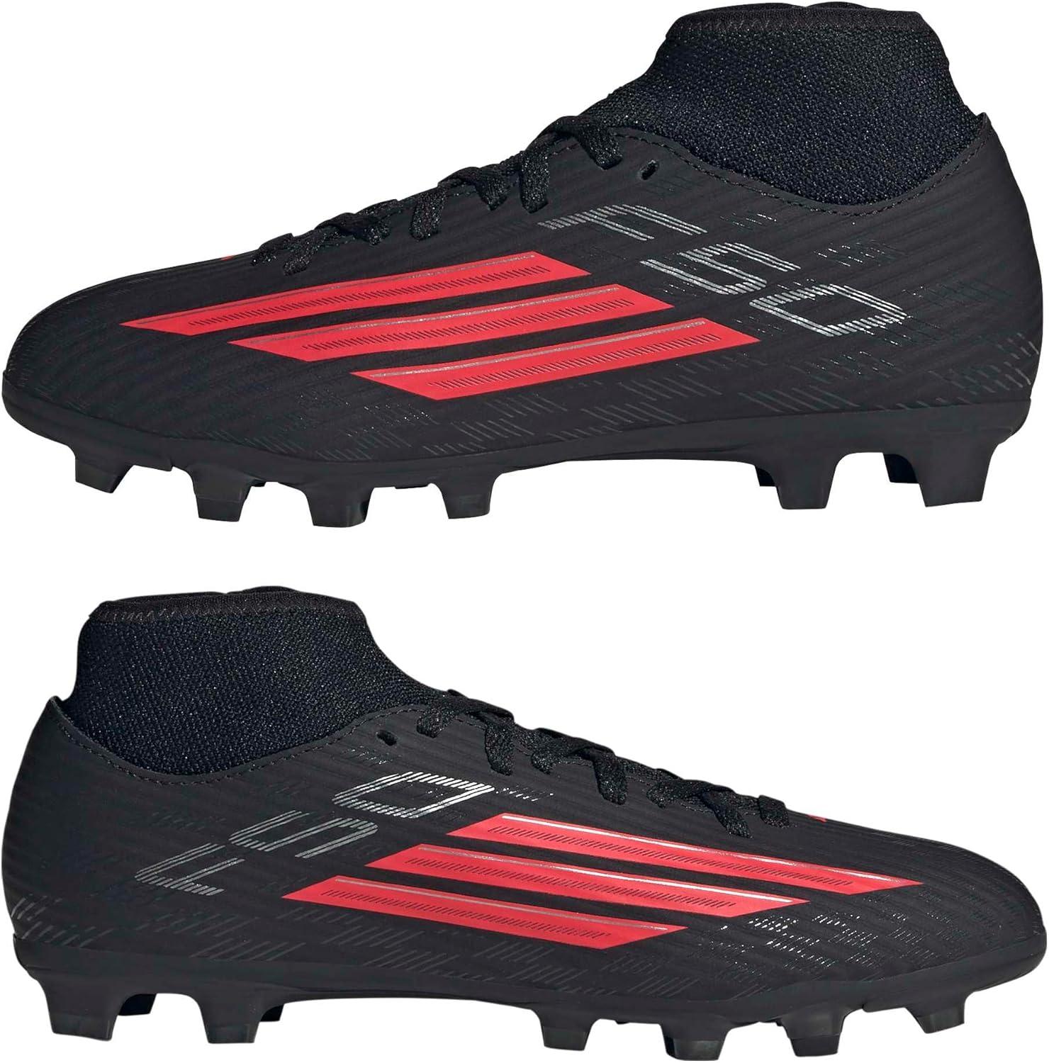 image:imageadidas UnisexChild F50 Club Mid Firm Multi Ground Football B SneakerBlackLucid RedBlack