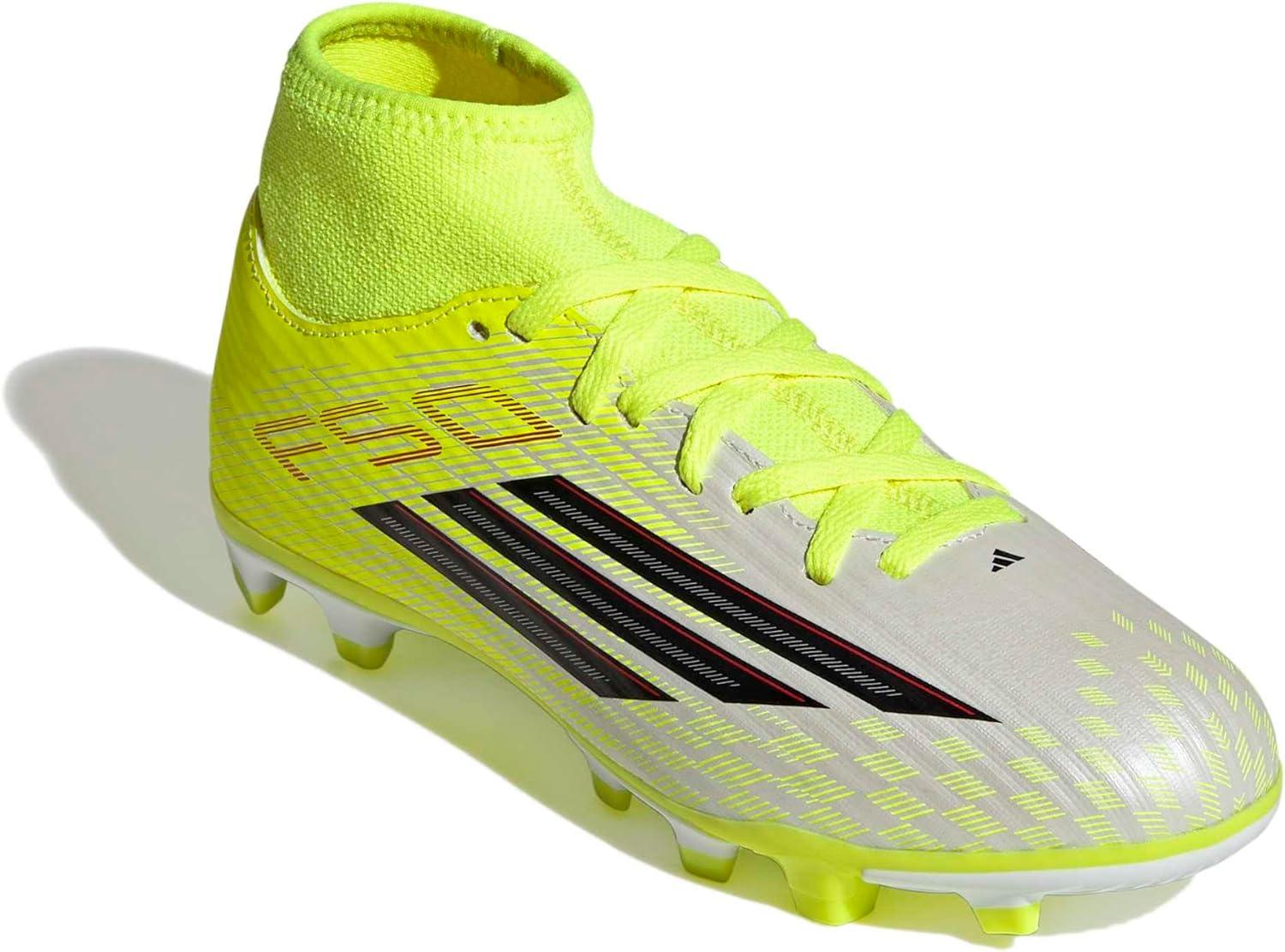 image:imageadidas UnisexChild F50 Club Mid Firm Multi Ground Football B SneakerTeam Solar YellowBlackLucid Red