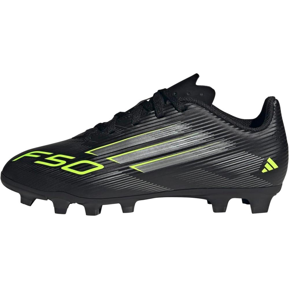 image:imageAdidas UnisexChild F50 Club Firm GroundMulti GroundBlackIron MetallicLucid Lemon