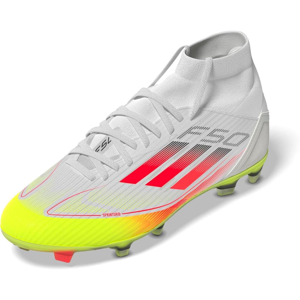 image:imageAdidas Womens F50 League Mid Top FirmMulti GroundWhiteLucid RedSolar Yellow