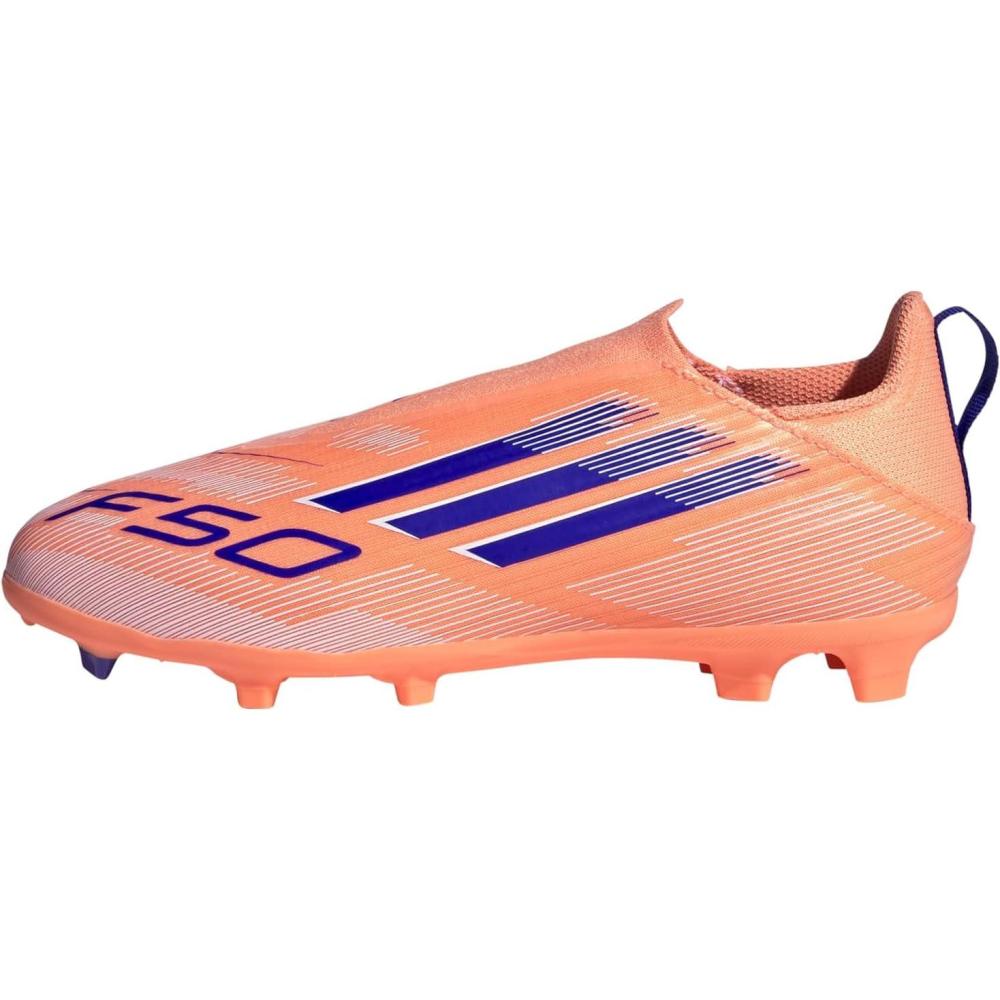 image:imageadidas League Laceless Firm GroundMulti Ground Soccer Cleats BlackBeam OrangeLucid BlueWhite