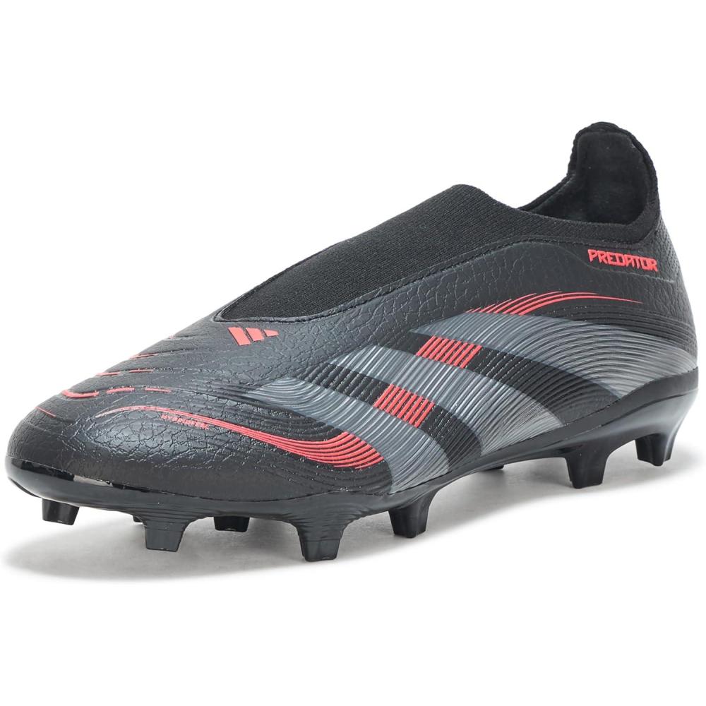 image:imageadidas League Laceless Firm GroundMulti Ground Soccer Cleats BlackBlackGreyLucid Red