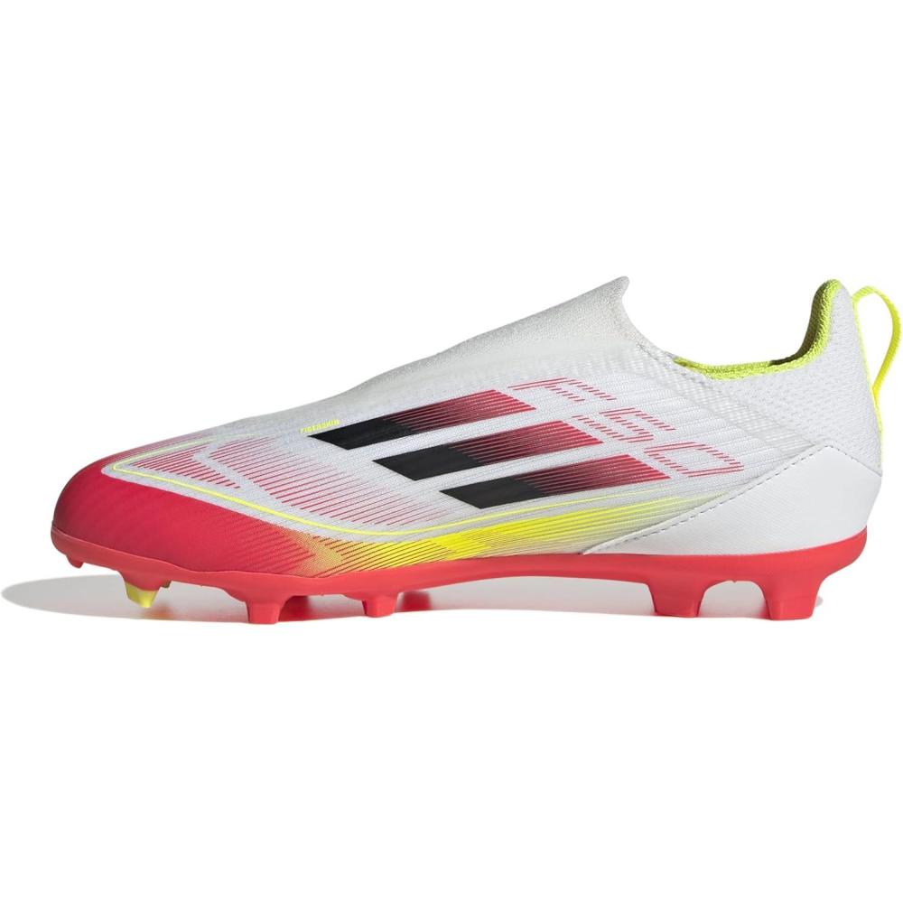 image:imageadidas League Laceless Firm GroundMulti Ground Soccer Cleats BlackWhiteBlackSolar Yellow