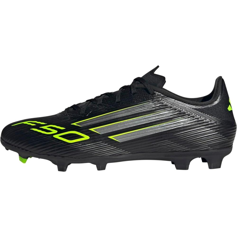 image:imageadidas Unisex Adult F50 League Firm Ground Soccer CleatsBlackIron MetallicLucid Lemon