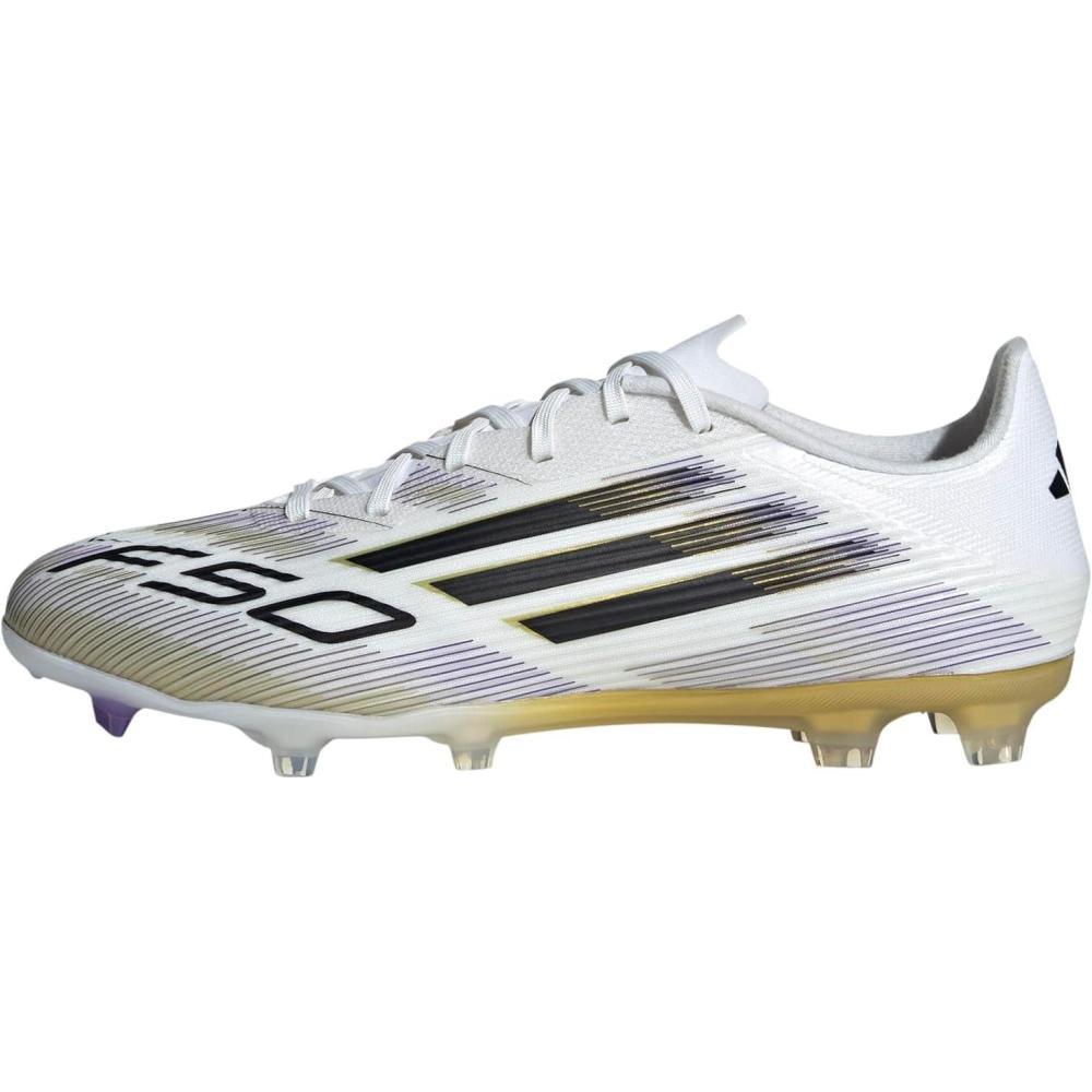 image:imageadidas Unisex Adult F50 League Firm Ground Soccer CleatsWhiteBlackGold Metallic
