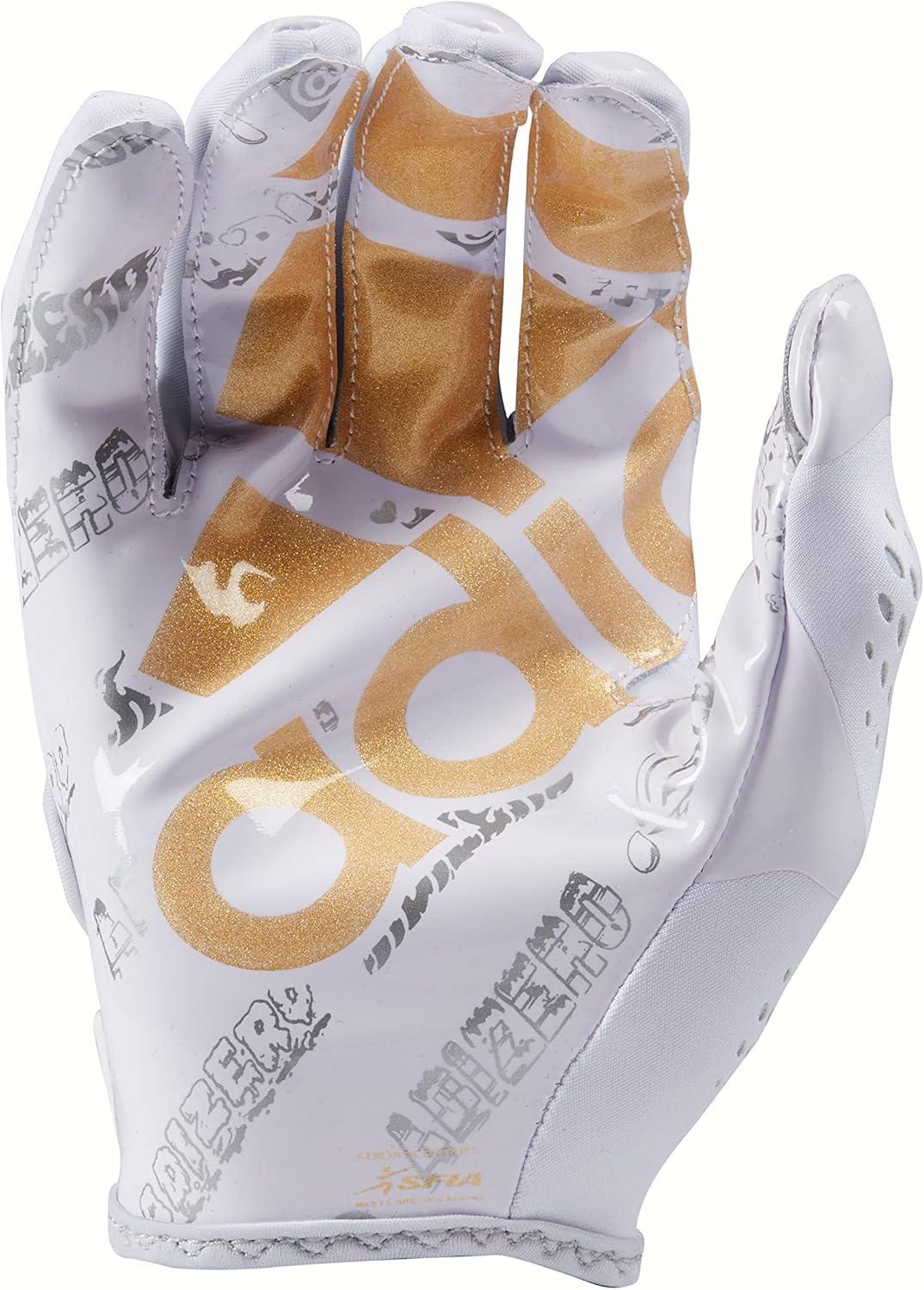 image:imageAdidas Adizero 12 Big Mood Elite Adult Receiver GloveWhiteMetallic Gold