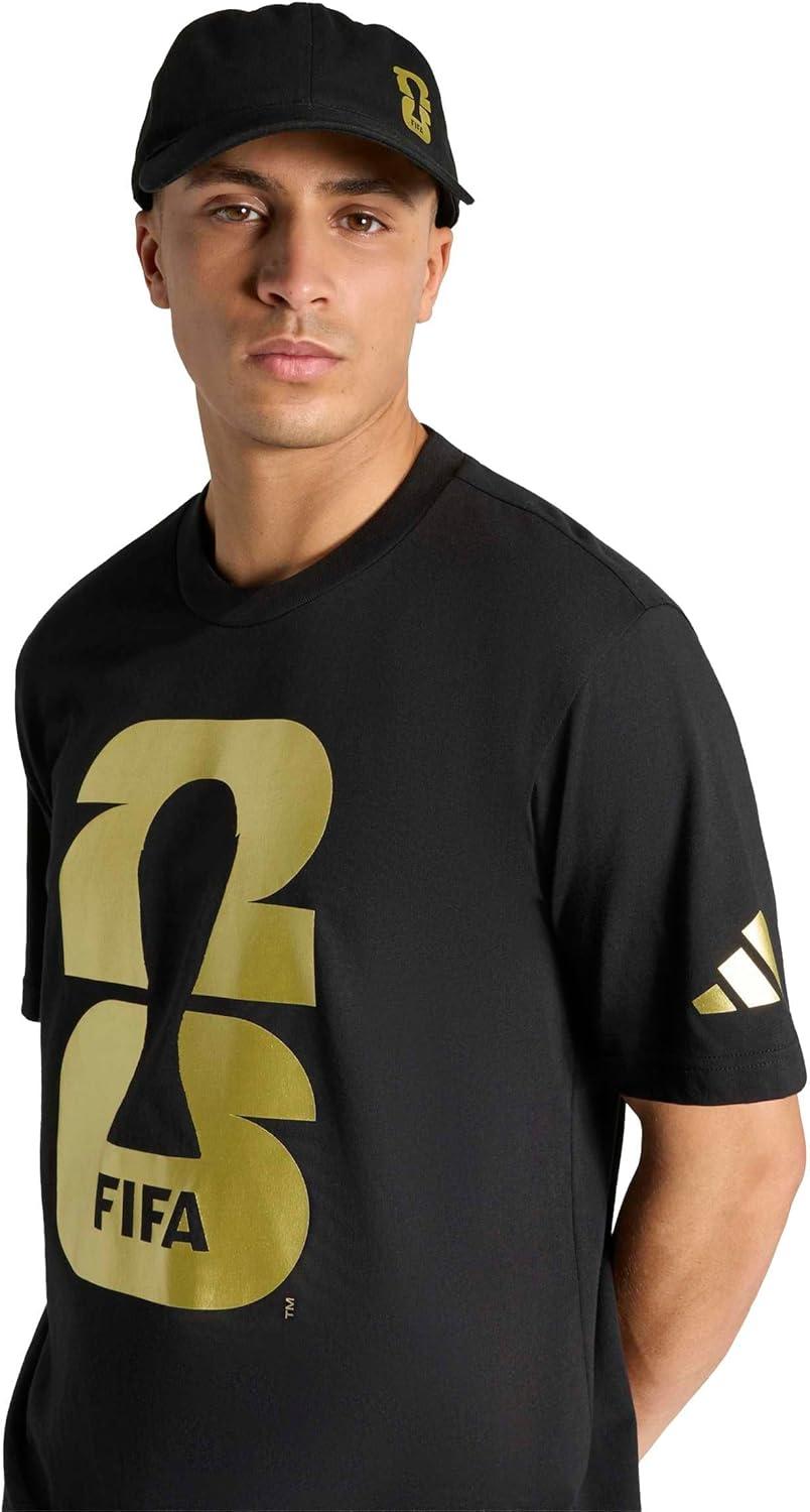 image:imageadidas Mens FIFA World Cup 26 Match Ball Graphic TShirtBlackMetallic Gold