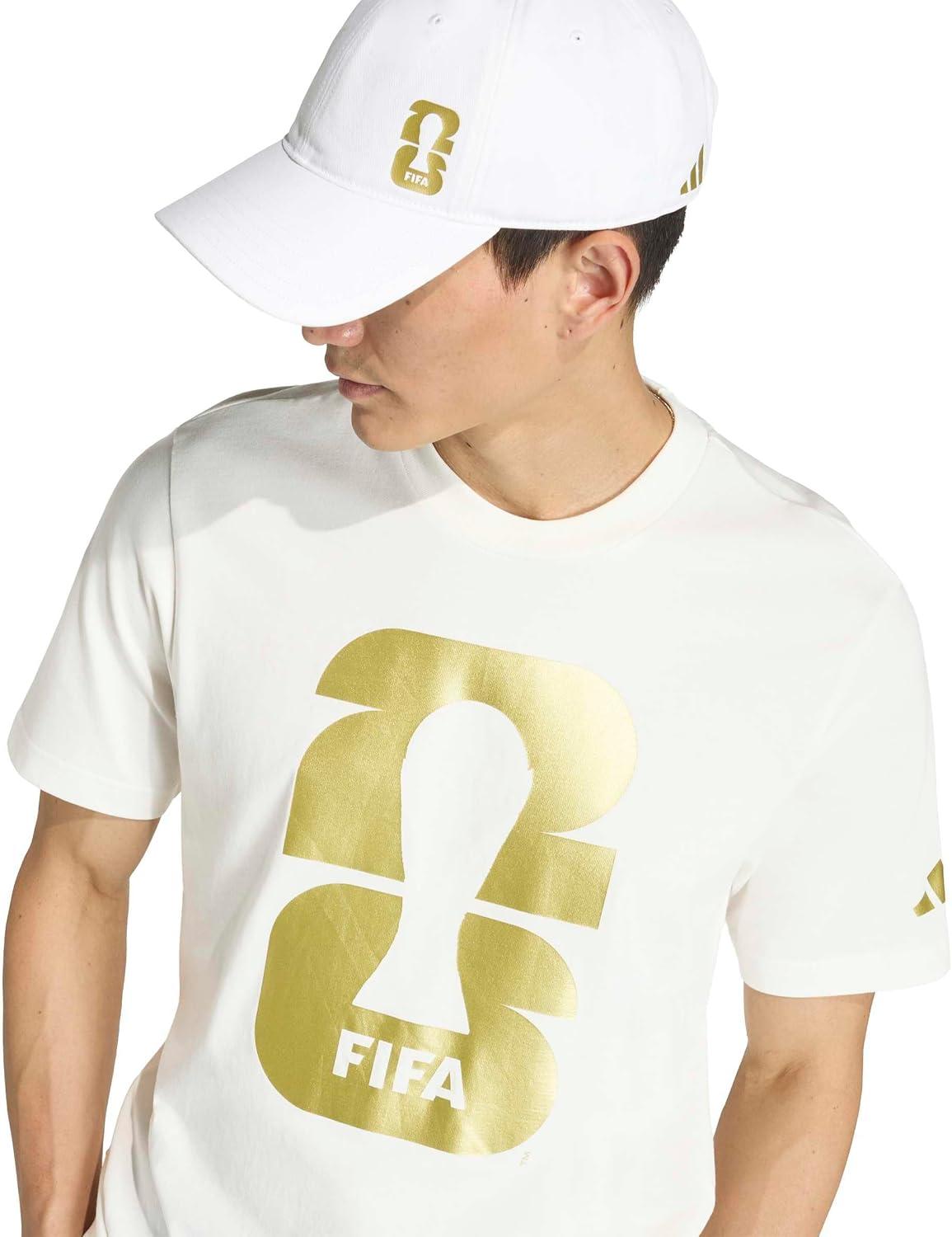 image:imageadidas Mens FIFA World Cup 26 Match Ball Graphic TShirtCore WhiteMetallic Gold