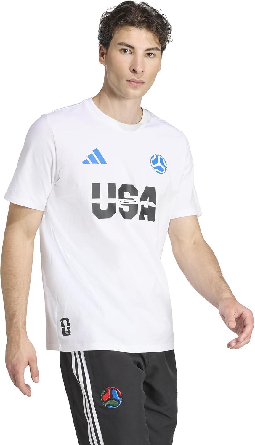 image:imageadidas Mens FIFA World Cup 26 Match Ball Graphic TShirtWhiteUsa