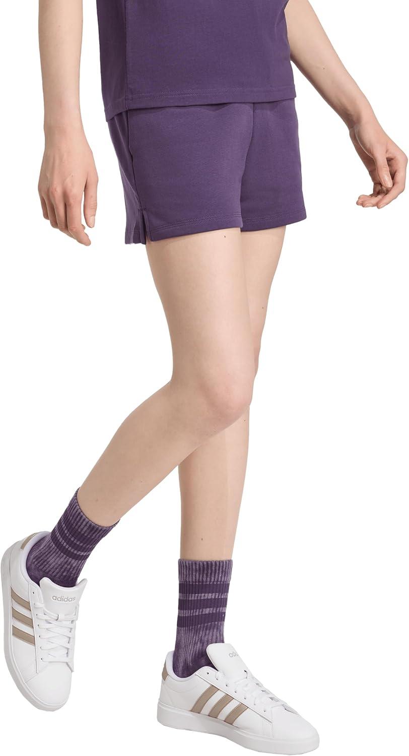 image:imageAdidas Womens Essentials Small Logo Feel Cozy ShortsAurora PlumBlack