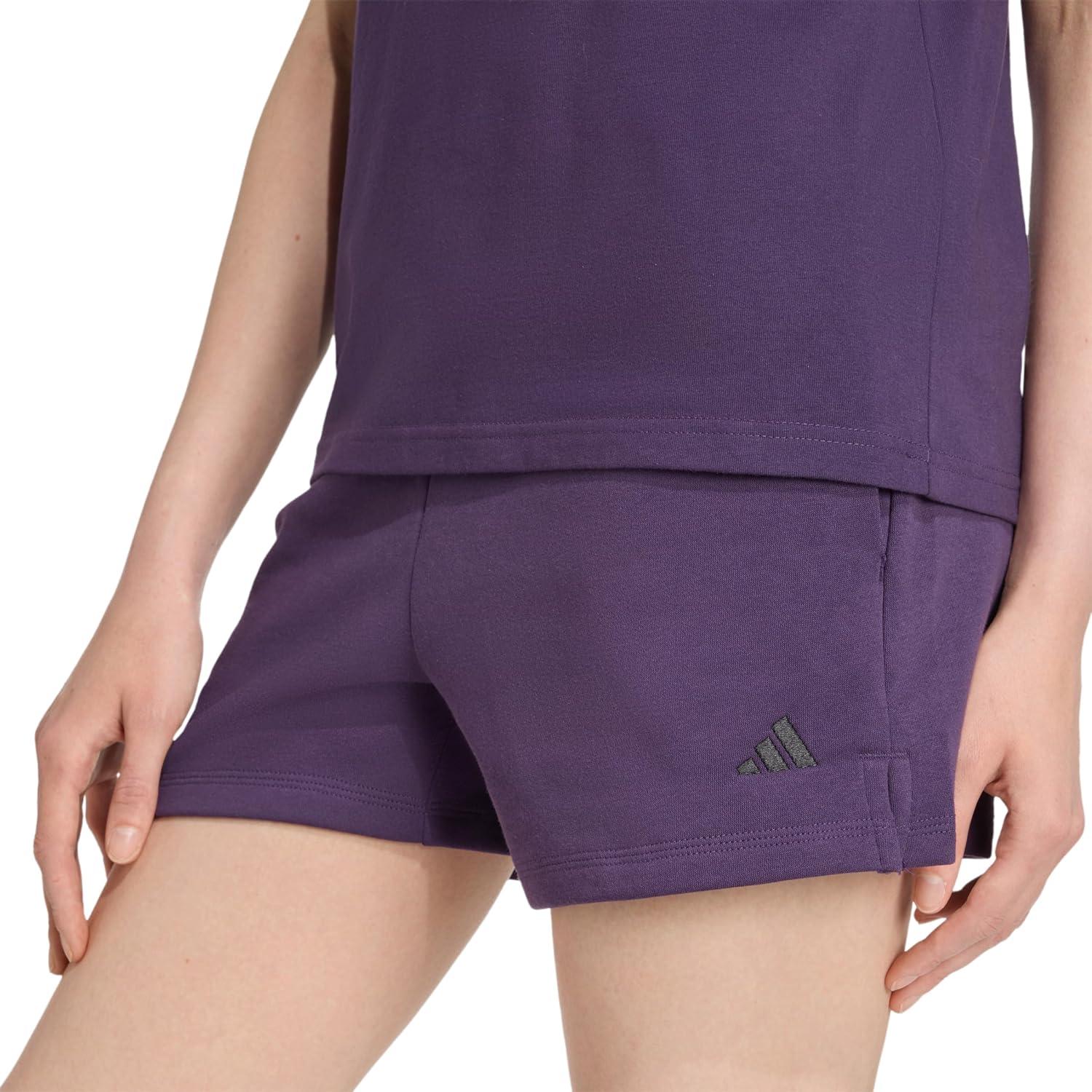 image:imageAdidas Womens Essentials Small Logo Feel Cozy ShortsAurora PlumBlack