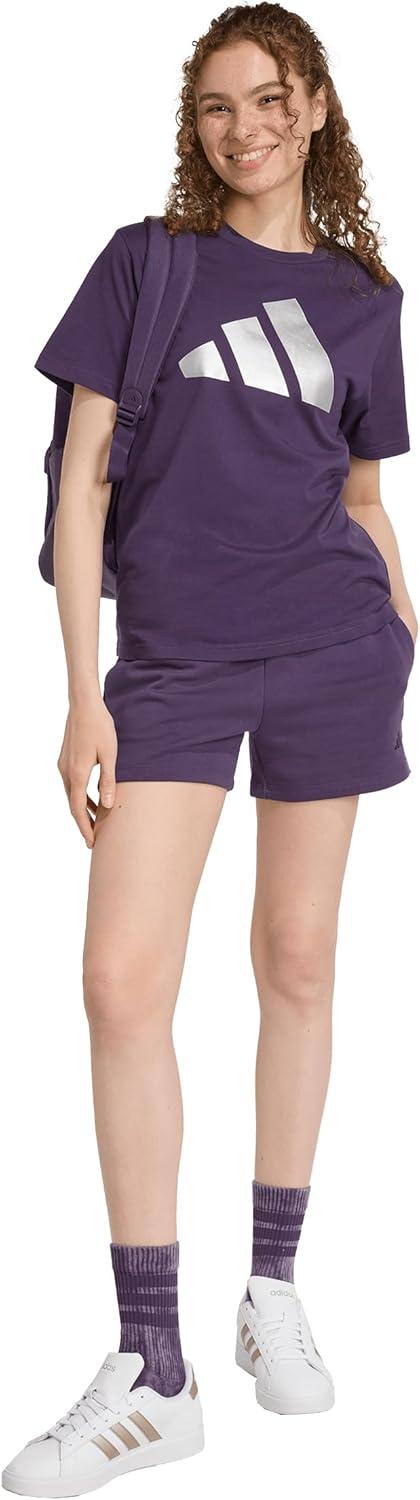 image:imageAdidas Womens Essentials Small Logo Feel Cozy ShortsAurora PlumBlack