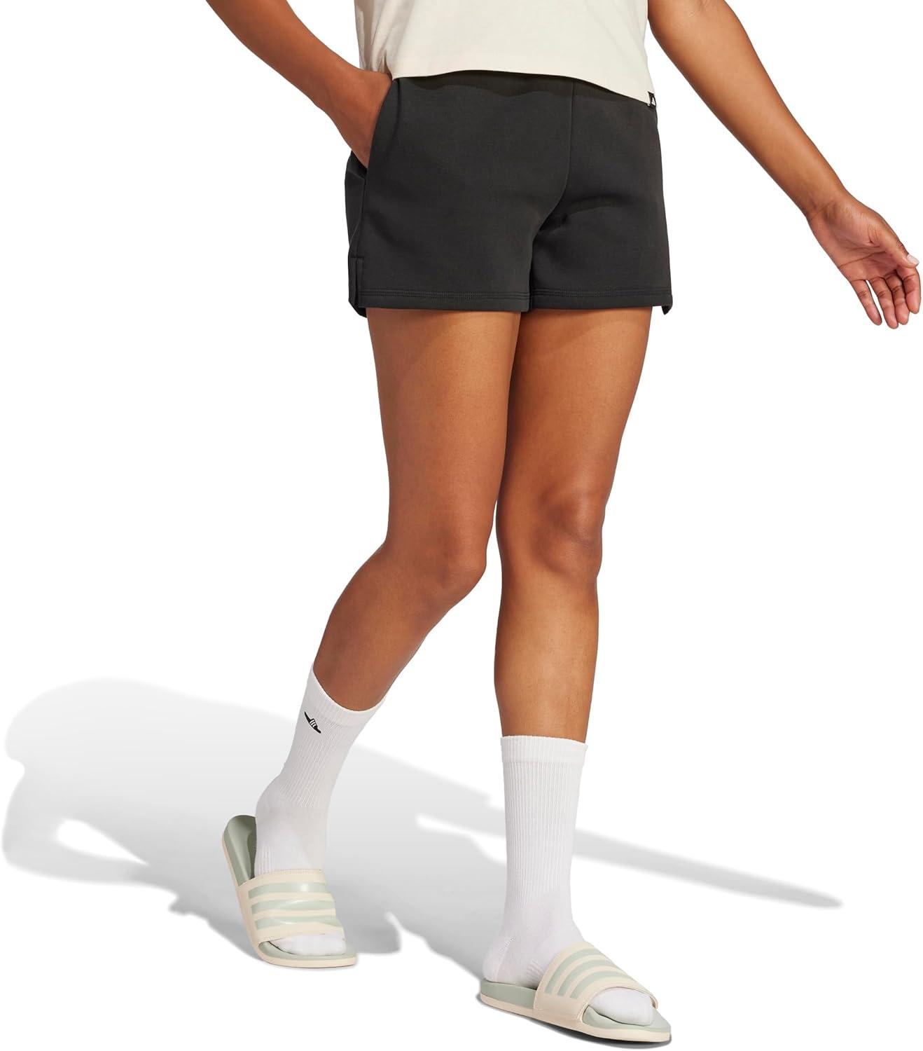 image:imageAdidas Womens Essentials Small Logo Feel Cozy ShortsBlack White