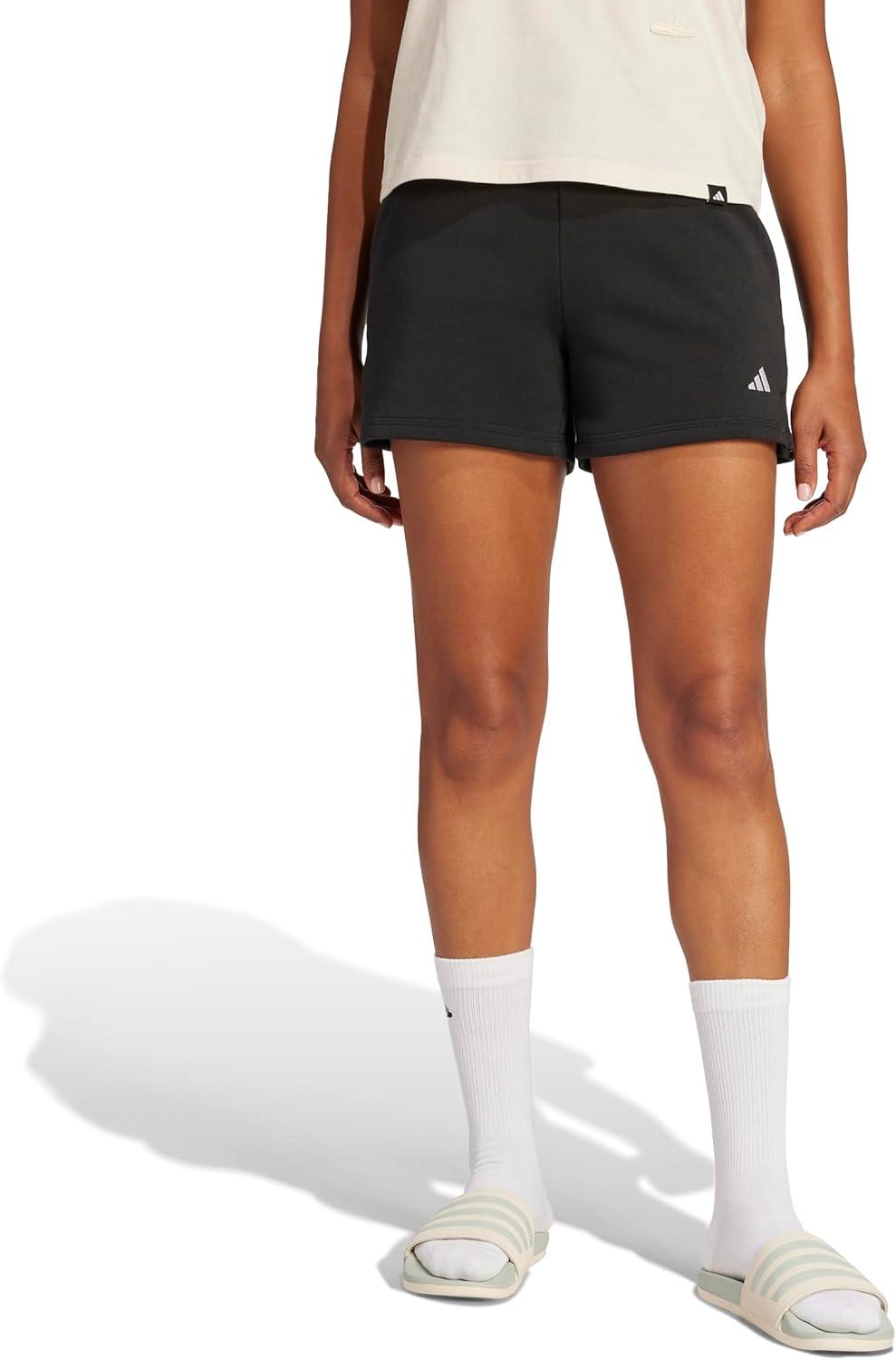 image:imageAdidas Womens Essentials Small Logo Feel Cozy ShortsBlack White