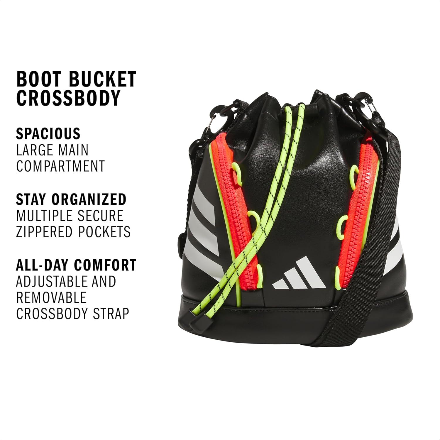 image:imageadidas Boot Bucket Crossbody 4L Soccer Game Sports Event Small Drawstring Bag for Men amp WomenBlackLucid RedTeam Solar Yellow 2
