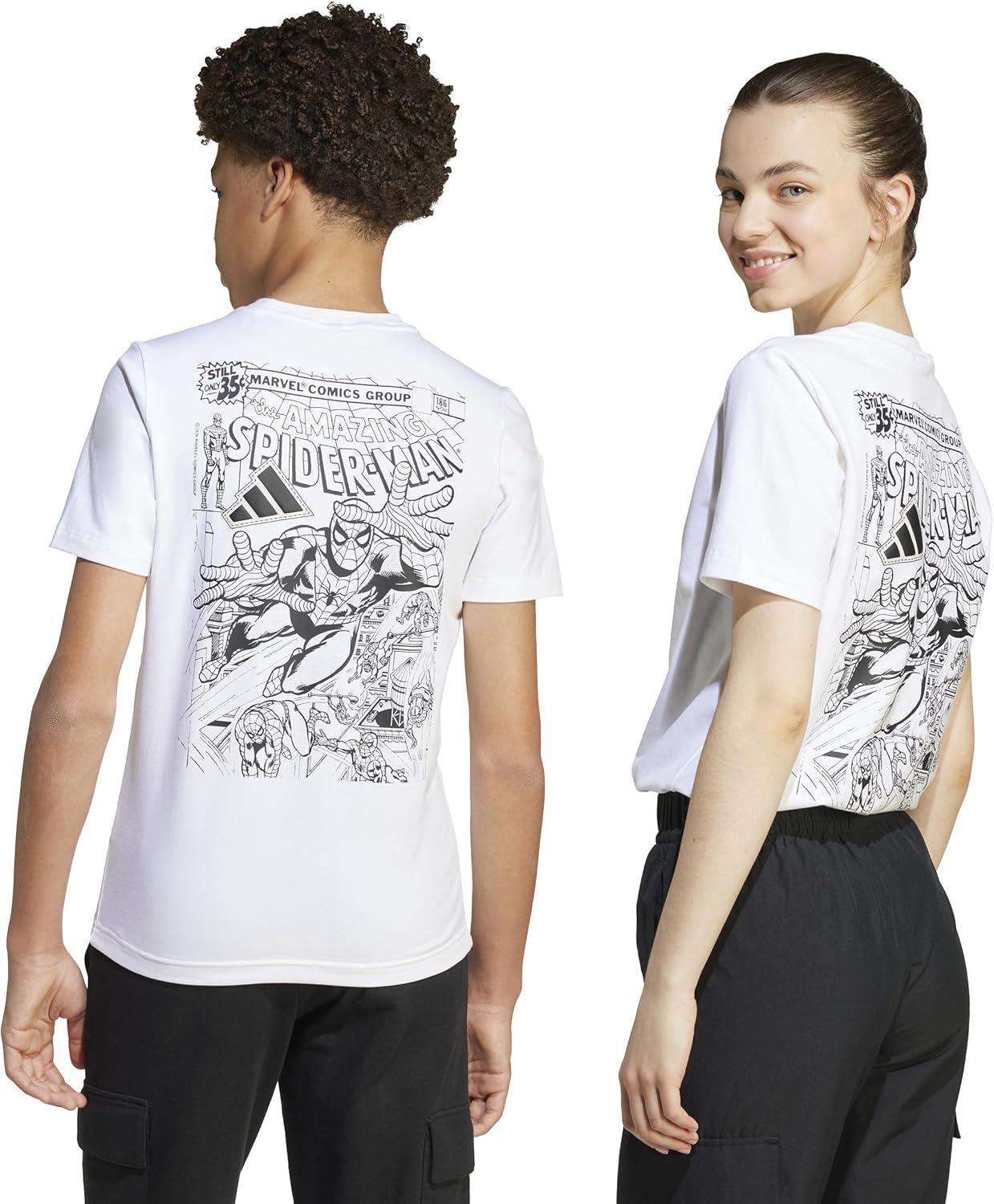 image:imageadidas Boys Marvel Graphic TShirtSpidermanWhiteBlack
