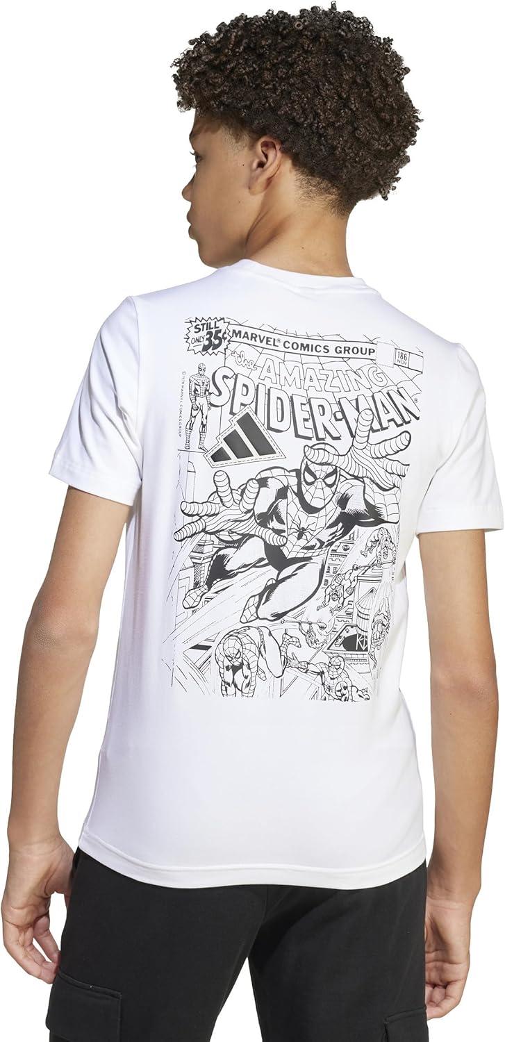 image:imageadidas Boys Marvel Graphic TShirtSpidermanWhiteBlack
