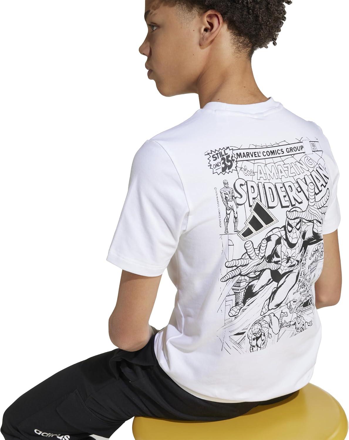 image:imageadidas Boys Marvel Graphic TShirtSpidermanWhiteBlack