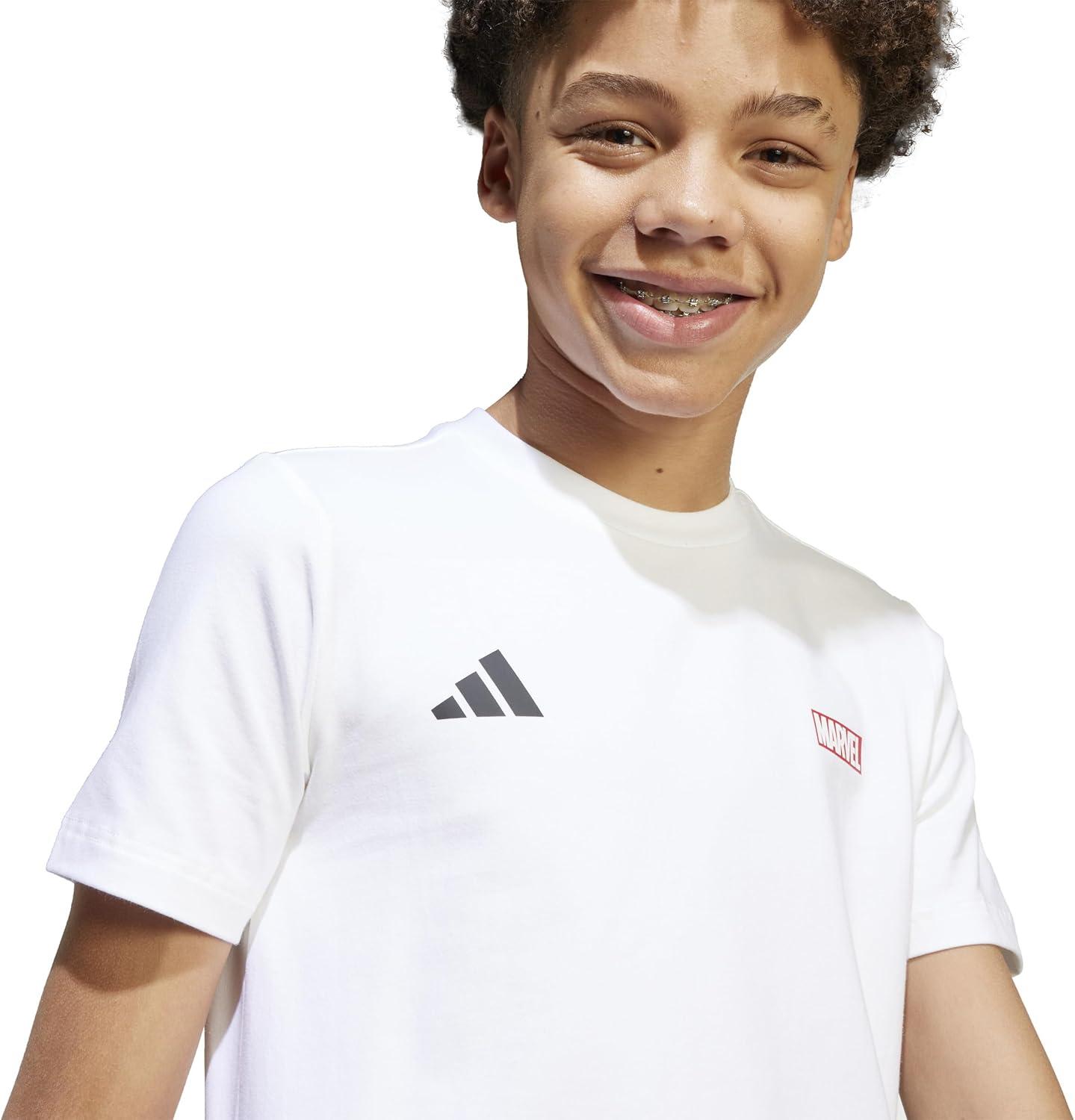 image:imageadidas Boys Marvel Graphic TShirtSpidermanWhiteBlack