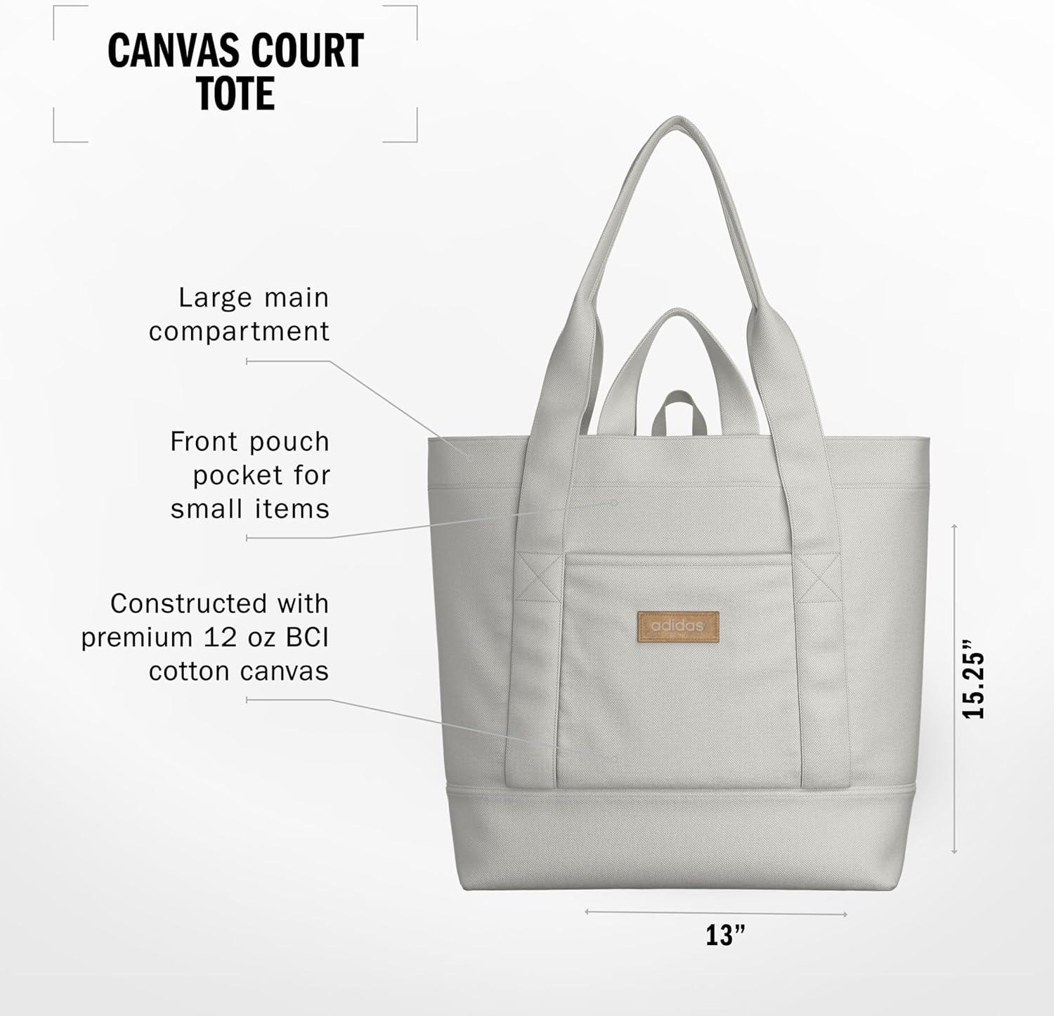 image:imageadidas Canvas Court Tote Bag for Women and MenOffwhite