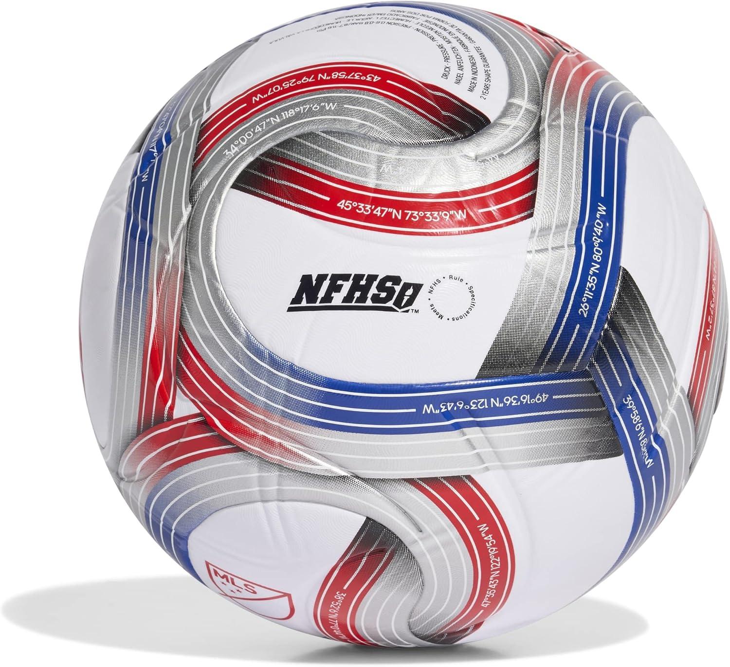 image:imageadidas MLS 2026 League Nativo Soccer BallWhiteTeam Royal BlueRedSilver Metallic