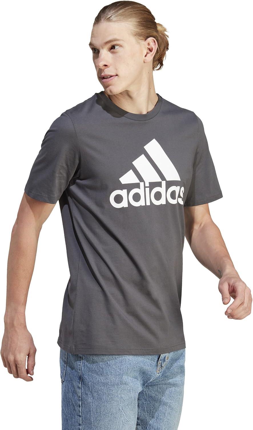 image:imageadidas Mens Essentials Single Jersey 3Stripes TShirtSolarid Grey