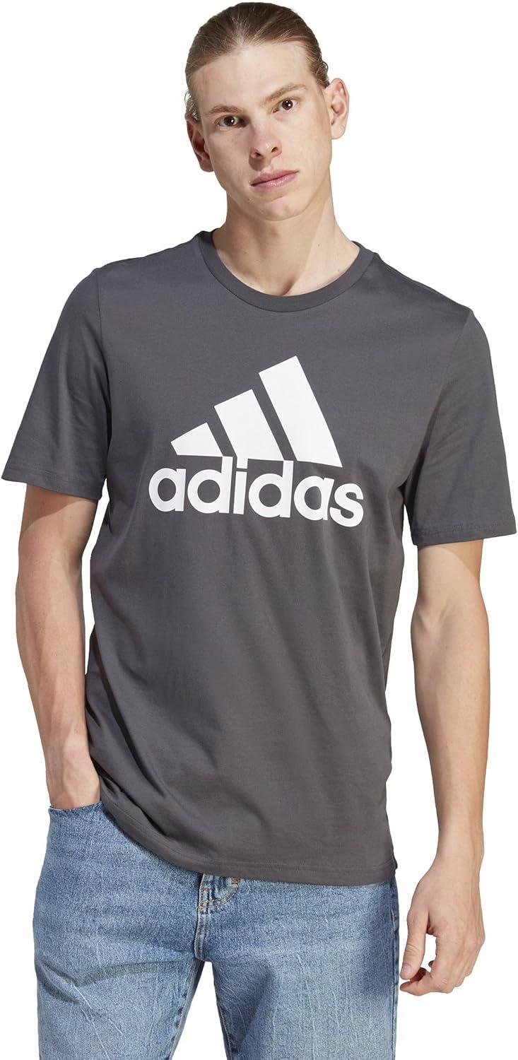 image:imageadidas Mens Essentials Single Jersey 3Stripes TShirtSolarid Grey