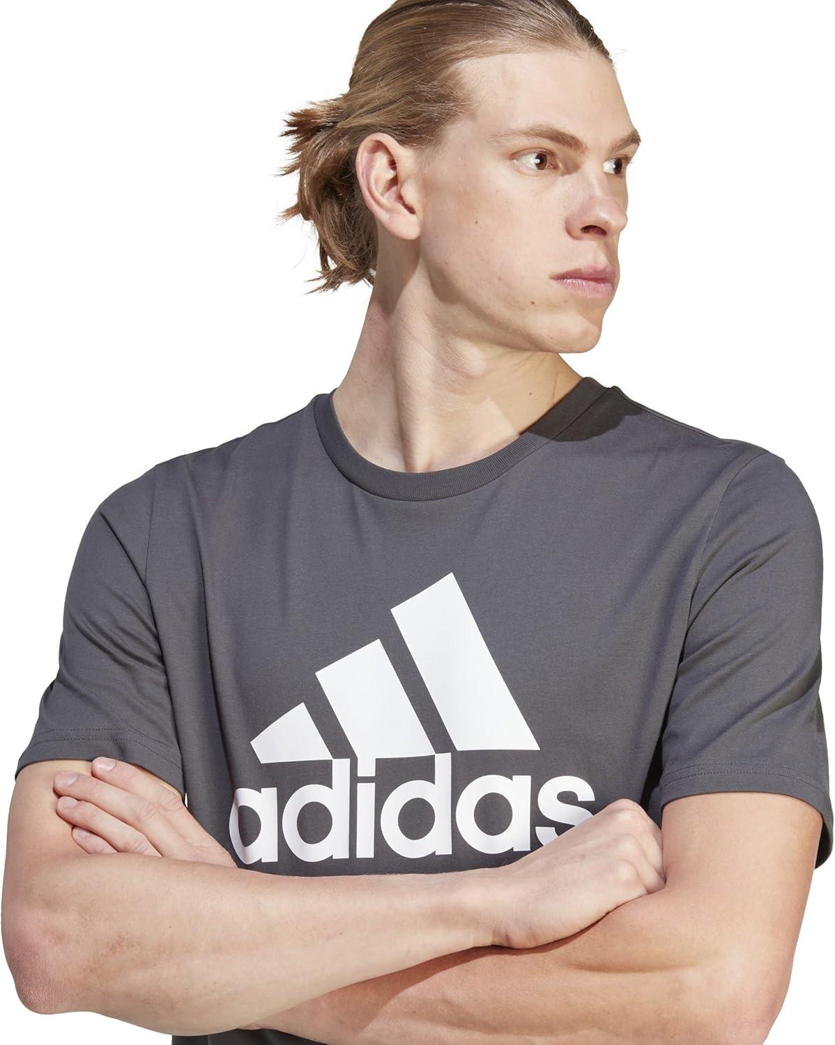 image:imageadidas Mens Essentials Single Jersey 3Stripes TShirtSolarid Grey