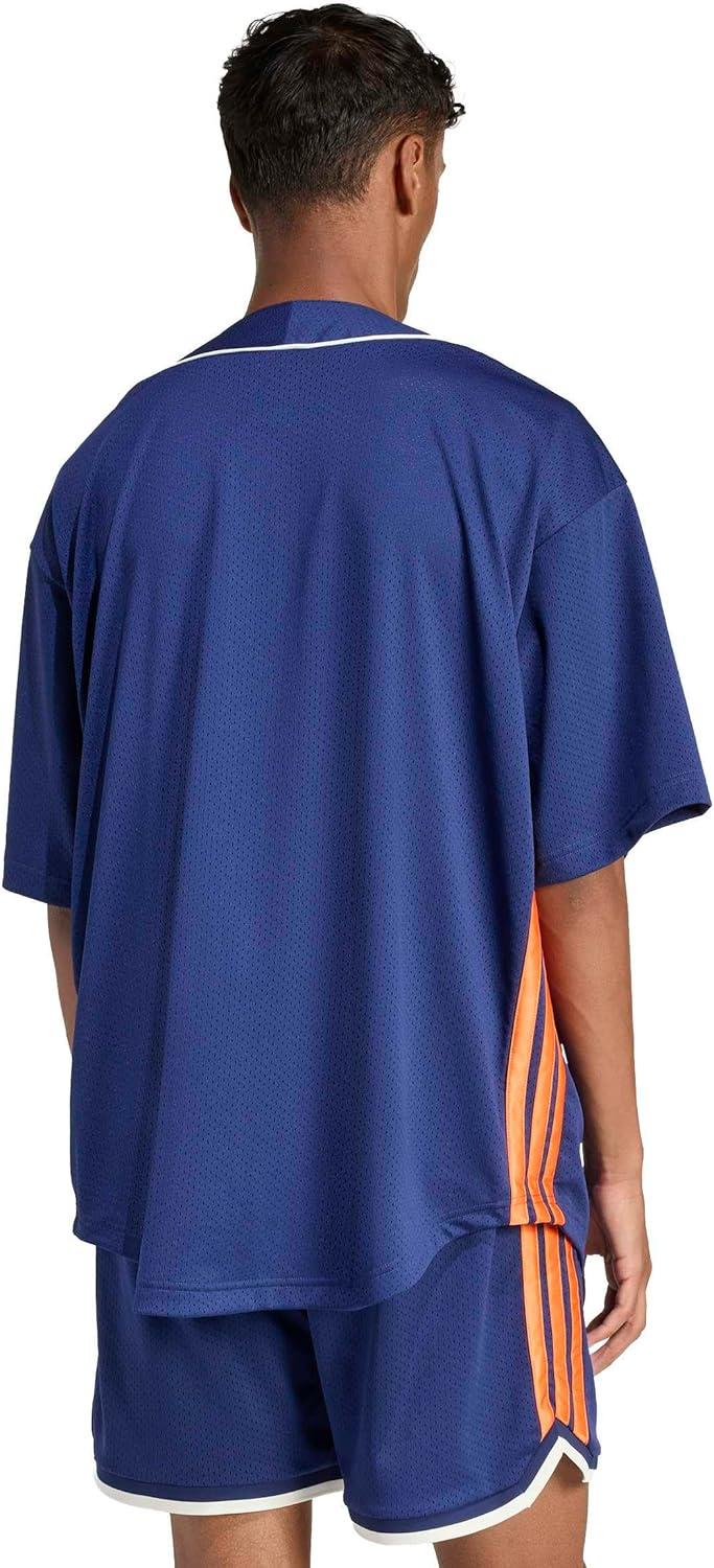 image:imageadidas Mens Men Stadium Seasonal Basketball ShirtDark BlueOff White