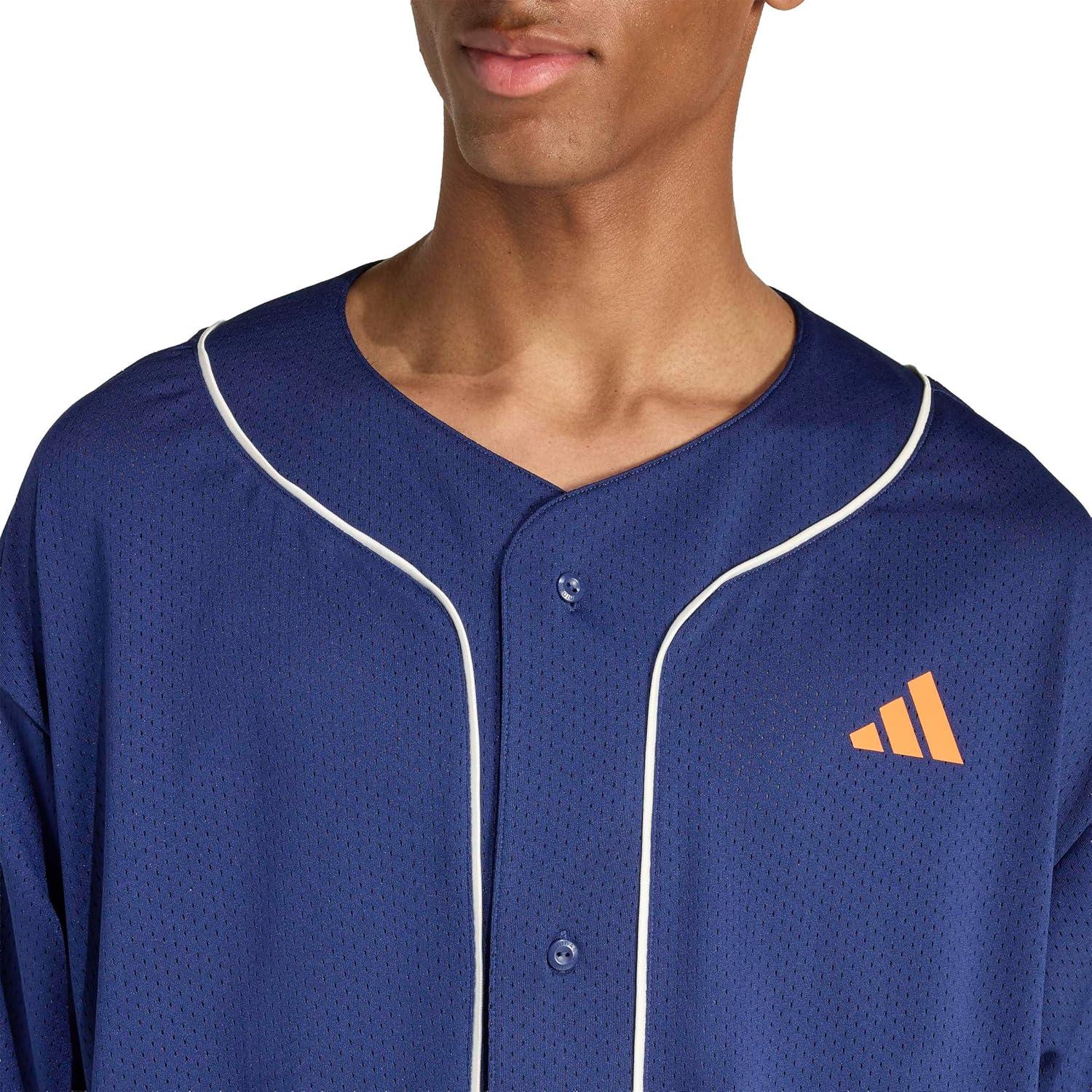 image:imageadidas Mens Men Stadium Seasonal Basketball ShirtDark BlueOff White