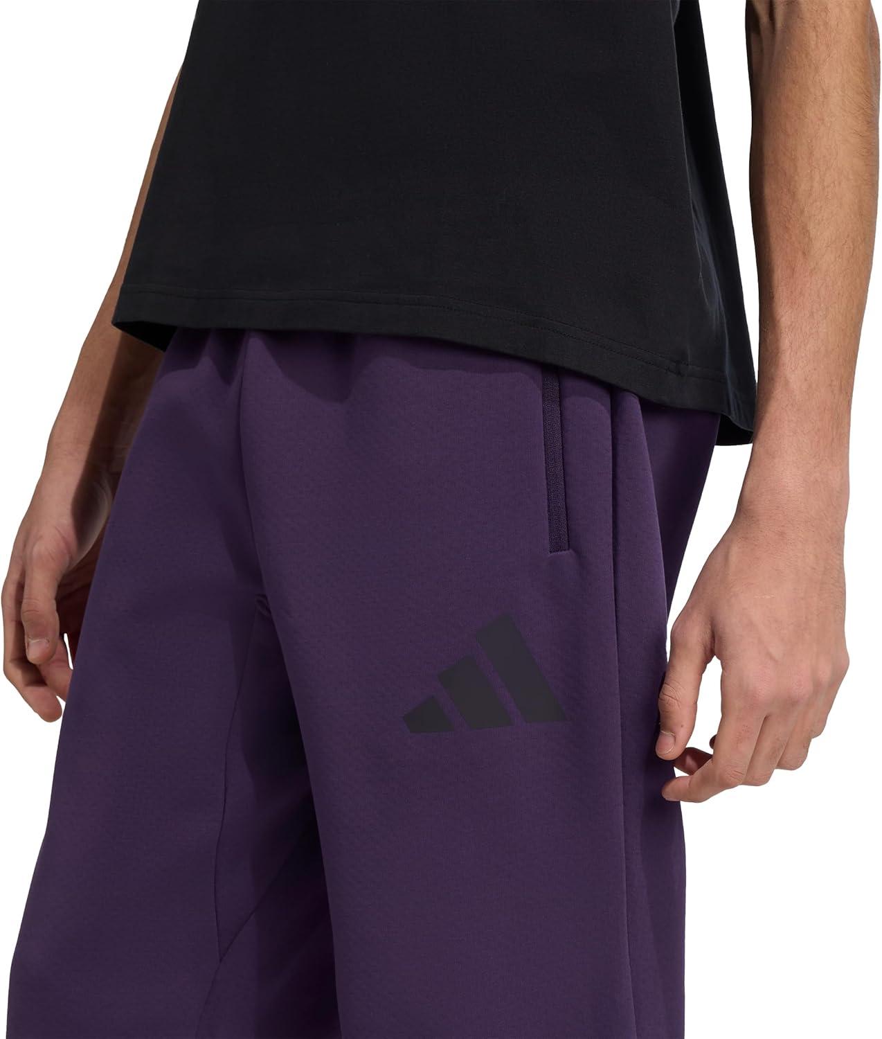 image:imageadidas Mens ZNE Pants Training Casual Drawstring BeigeAurora Plum
