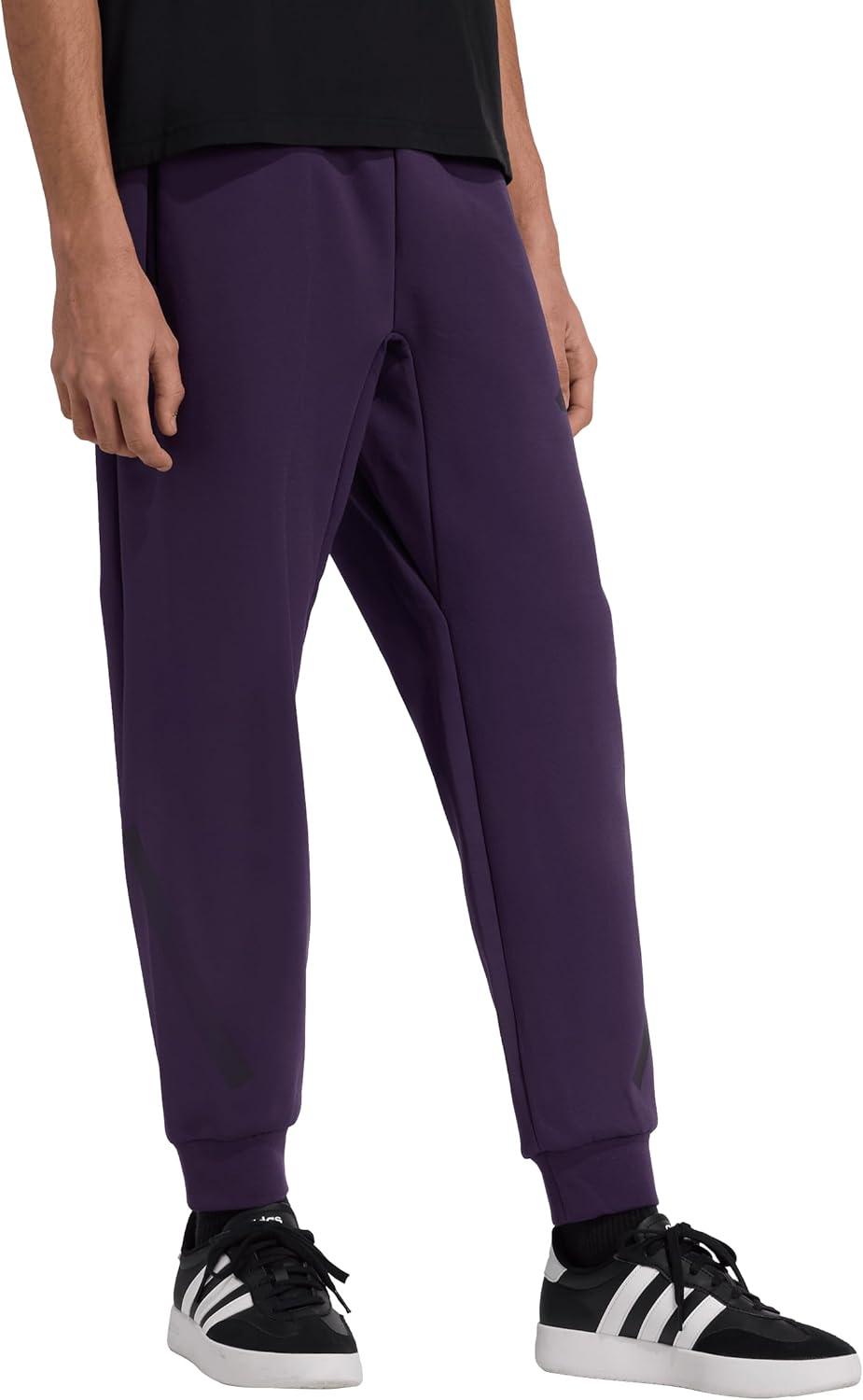 image:imageadidas Mens ZNE Pants Training Casual Drawstring BeigeAurora Plum