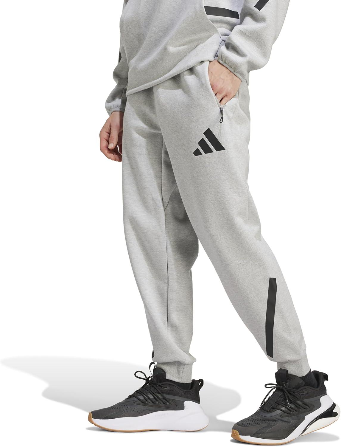 image:imageadidas Mens ZNE Pants Training Casual Drawstring BeigeMedium Grey Heather