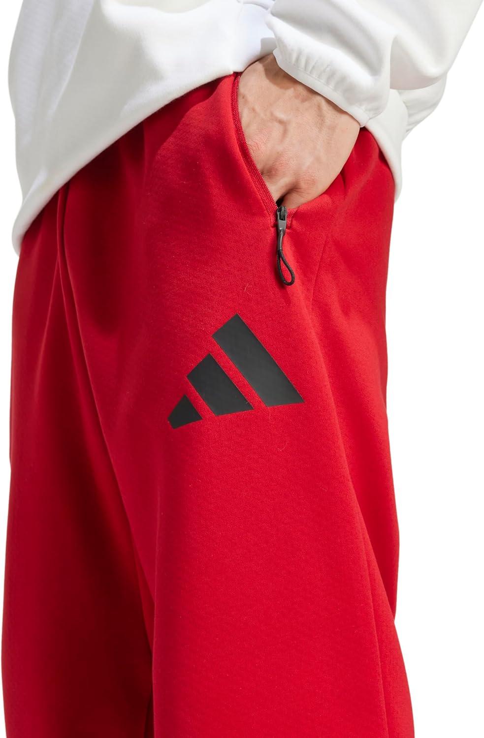 image:imageadidas Mens ZNE Pants Training Casual Drawstring BeigeTeam Power Red