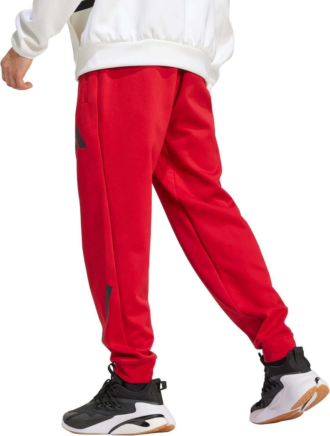 image:imageadidas Mens ZNE Pants Training Casual Drawstring BeigeTeam Power Red