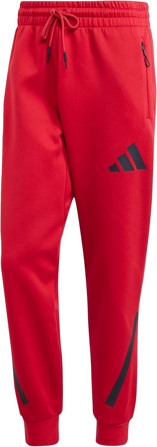 image:imageadidas Mens ZNE Pants Training Casual Drawstring BeigeTeam Power Red