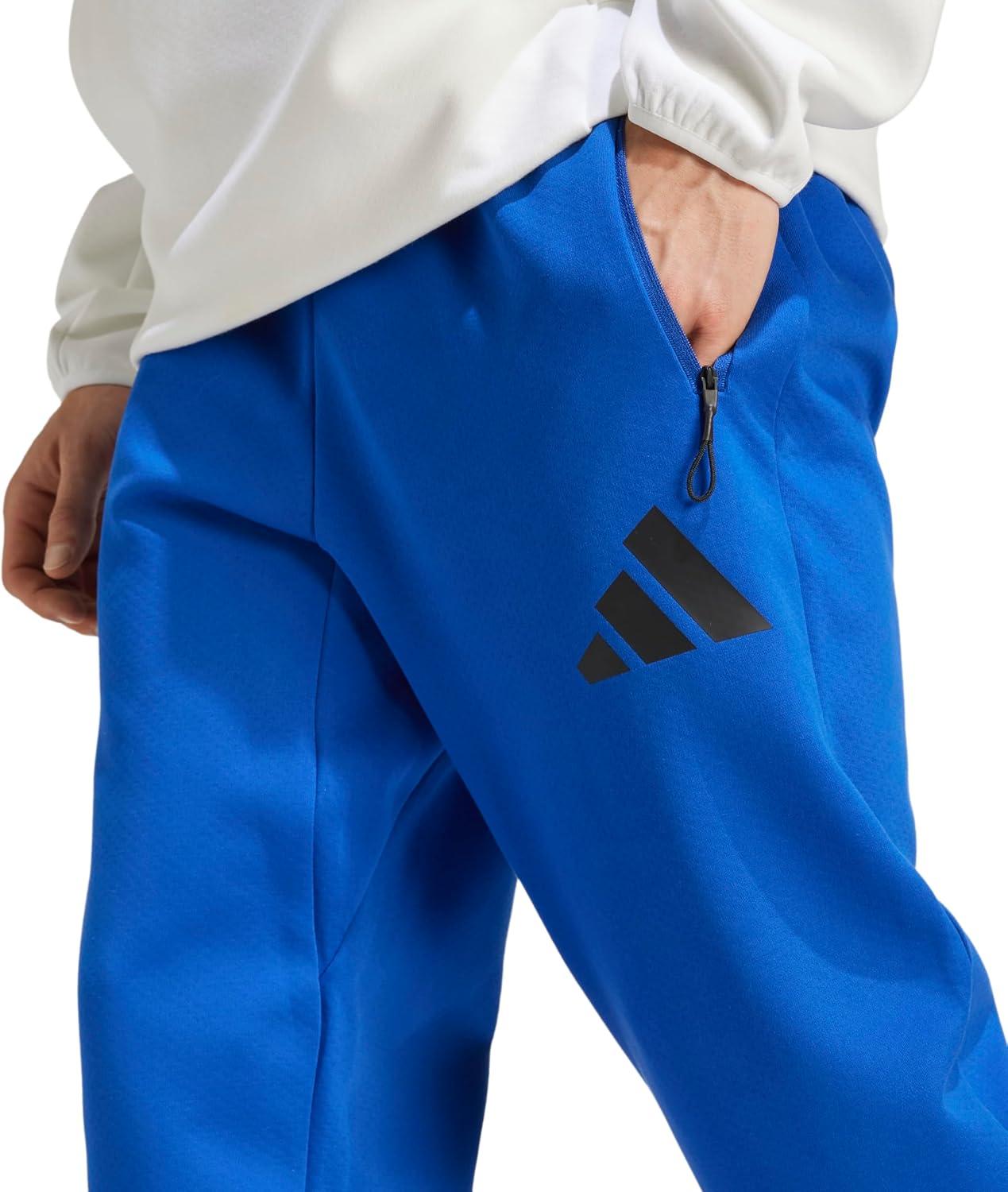 image:imageadidas Mens ZNE Pants Training Casual Drawstring BeigeTeam Royal Blue