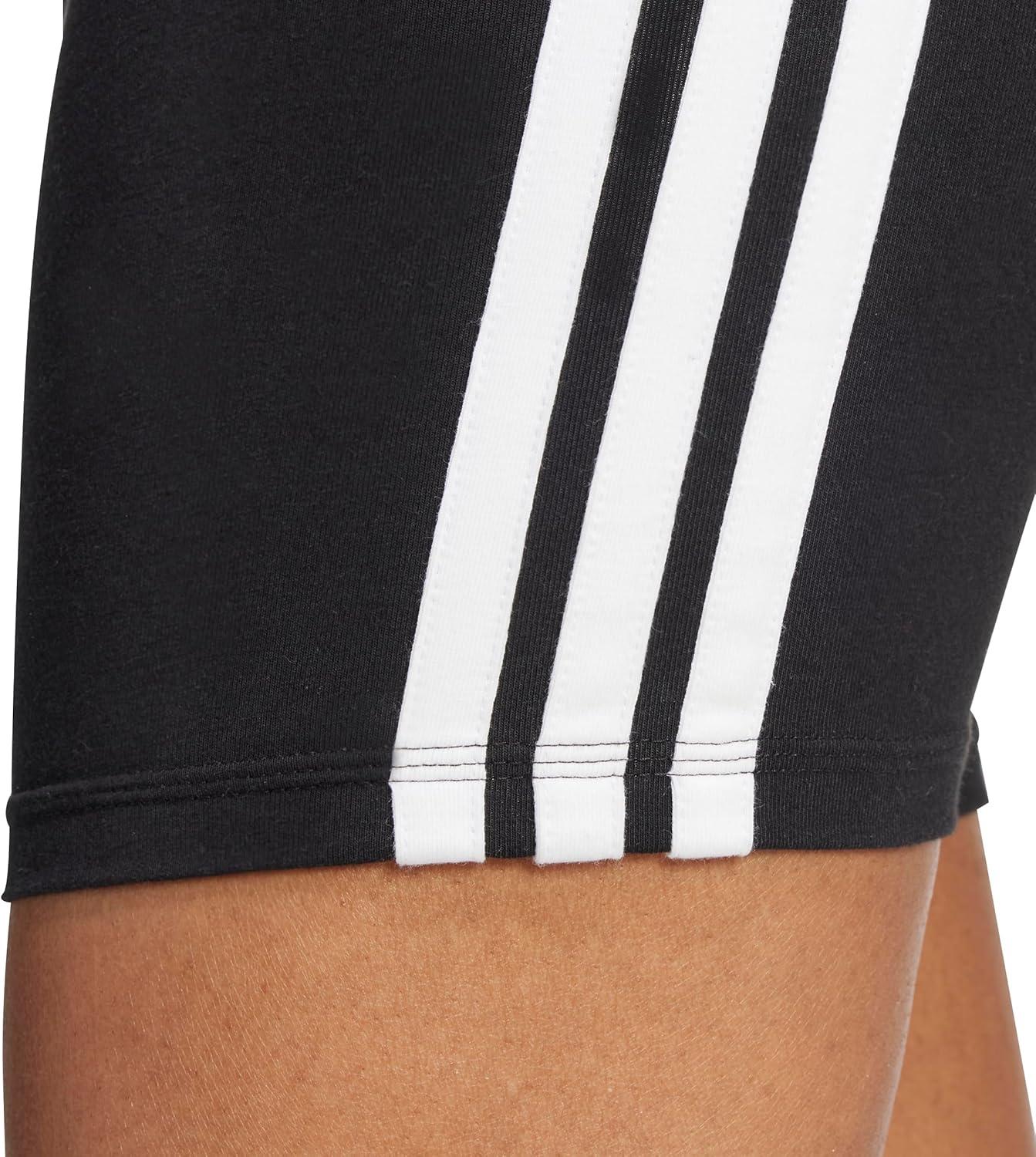 image:imageadidas Womens Essentials 3Stripes HighWaisted Biker ShortsBlackWhite