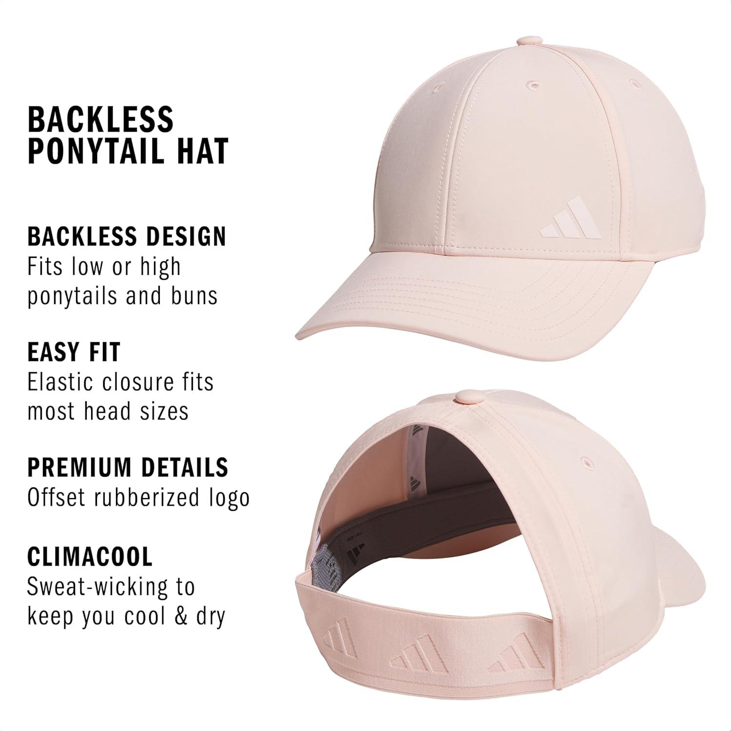 image:imageadidas Womens Ponytail Hat Backless Baseball CapBlush PinkPink Tint30