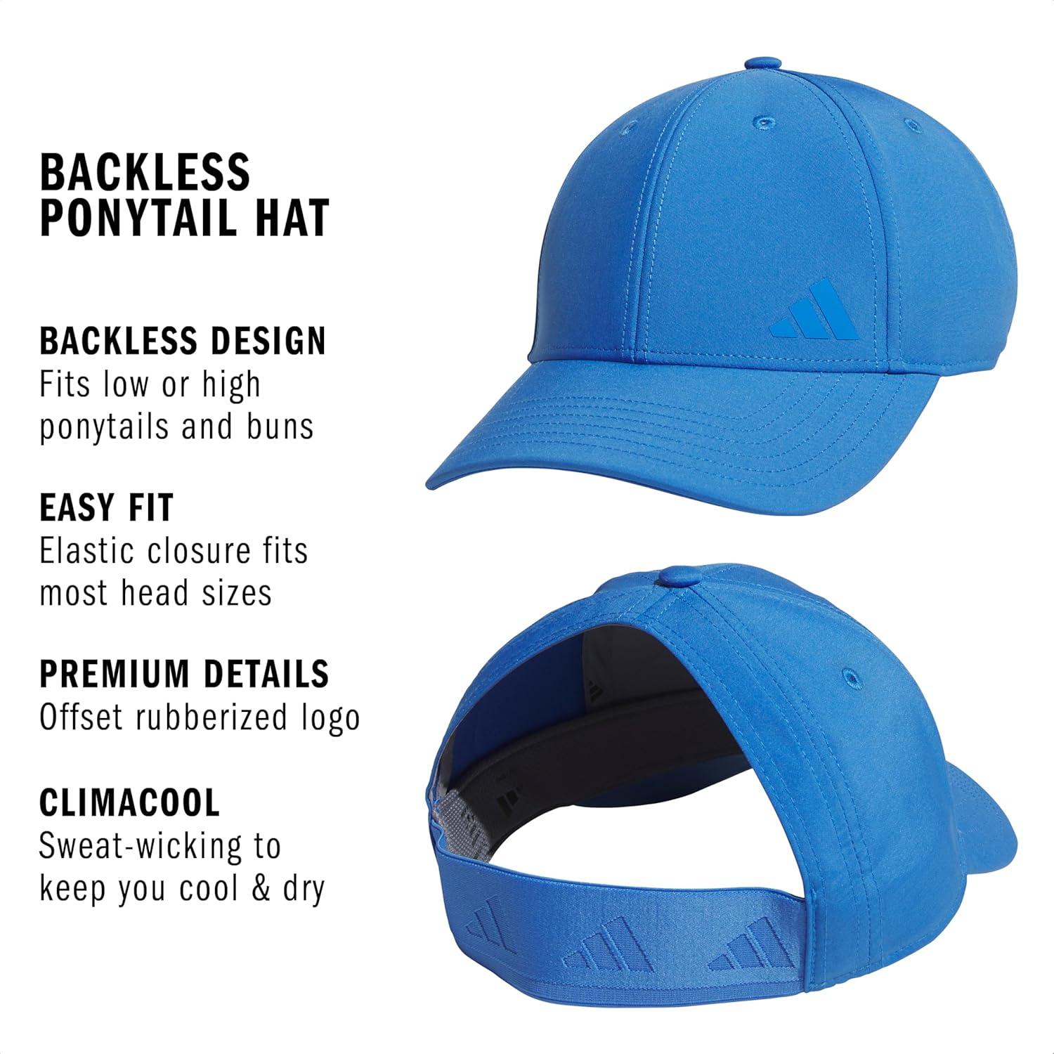 image:imageadidas Womens Ponytail Hat Backless Baseball CapRay Blue30