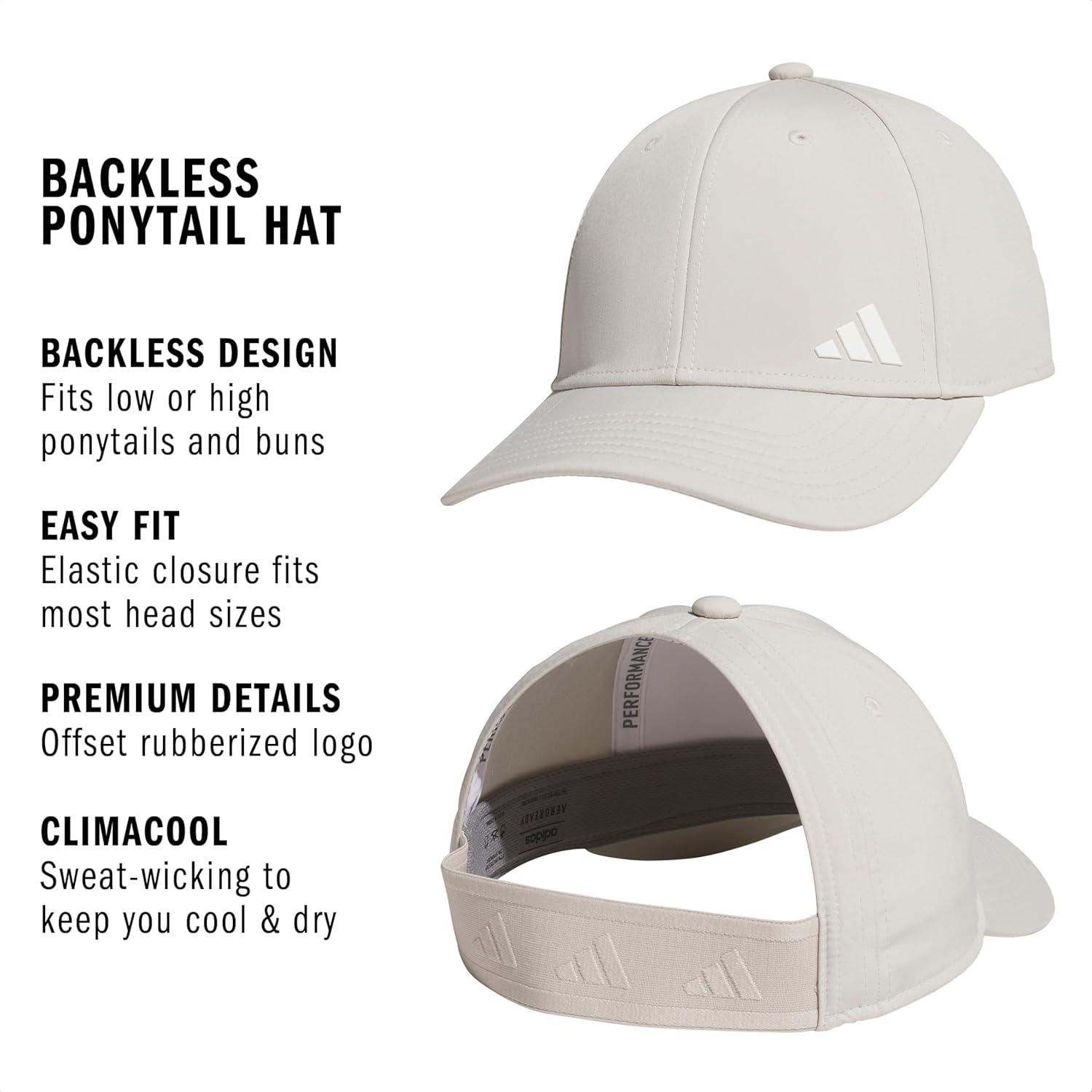 image:imageadidas Womens Ponytail Hat Backless Baseball CapWonder Alumina GreyWhite20