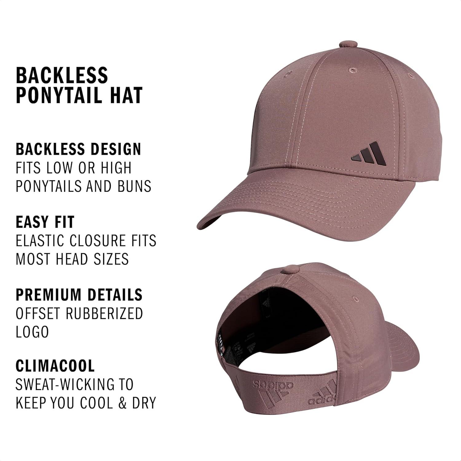 image:imageadidas Womens Ponytail Hat Backless Baseball CapWonder Oxide PurpleShadow Maroon Purple10