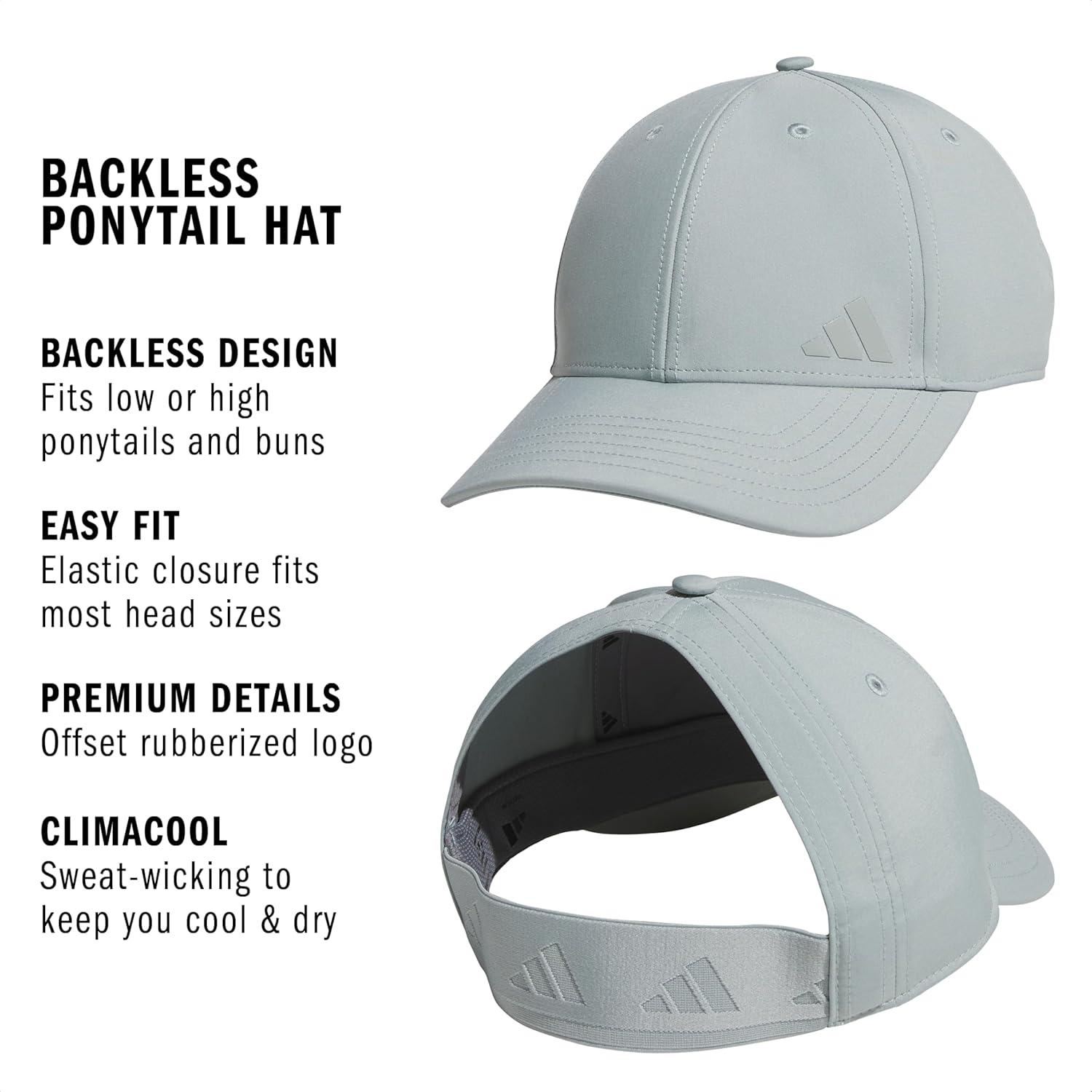 image:imageadidas Womens Ponytail Hat Backless Baseball CapWonder Sage Green30