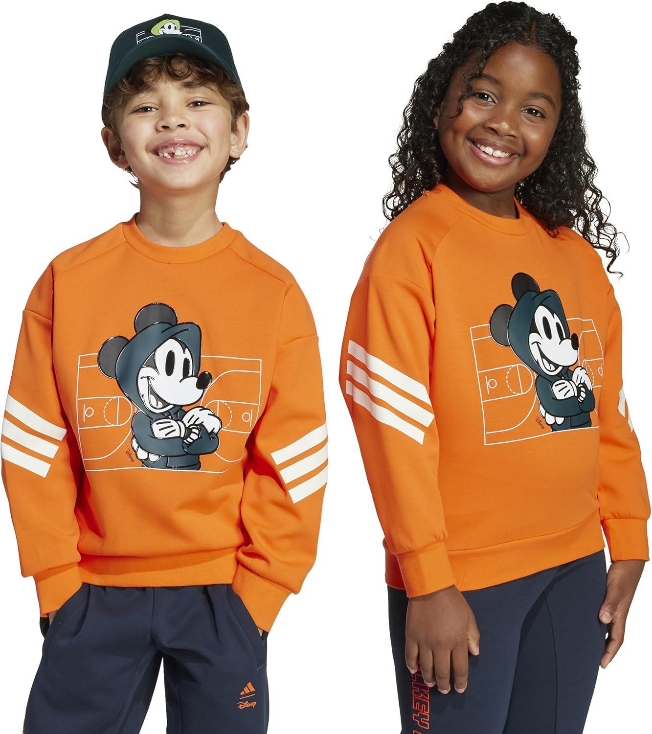 image:imageadidas unisexchild Disney Mickey Mouse SweatshirtSemi Impact OrangeOff White
