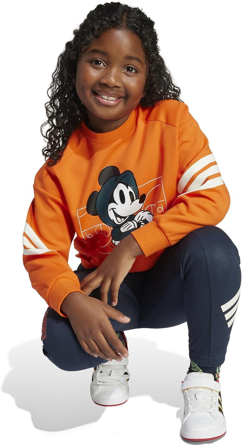 image:imageadidas unisexchild Disney Mickey Mouse SweatshirtSemi Impact OrangeOff White