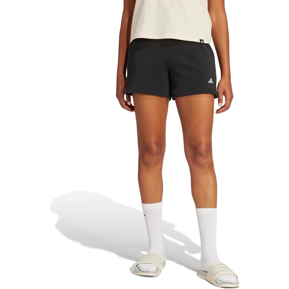 image:imageAdidas Womens Essentials Small Logo Feel Cozy ShortsBlackWhite
