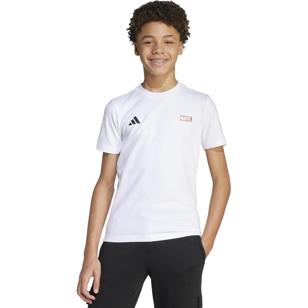 image:imageadidas Boys Marvel Graphic TShirtSpidermanWhiteBlack