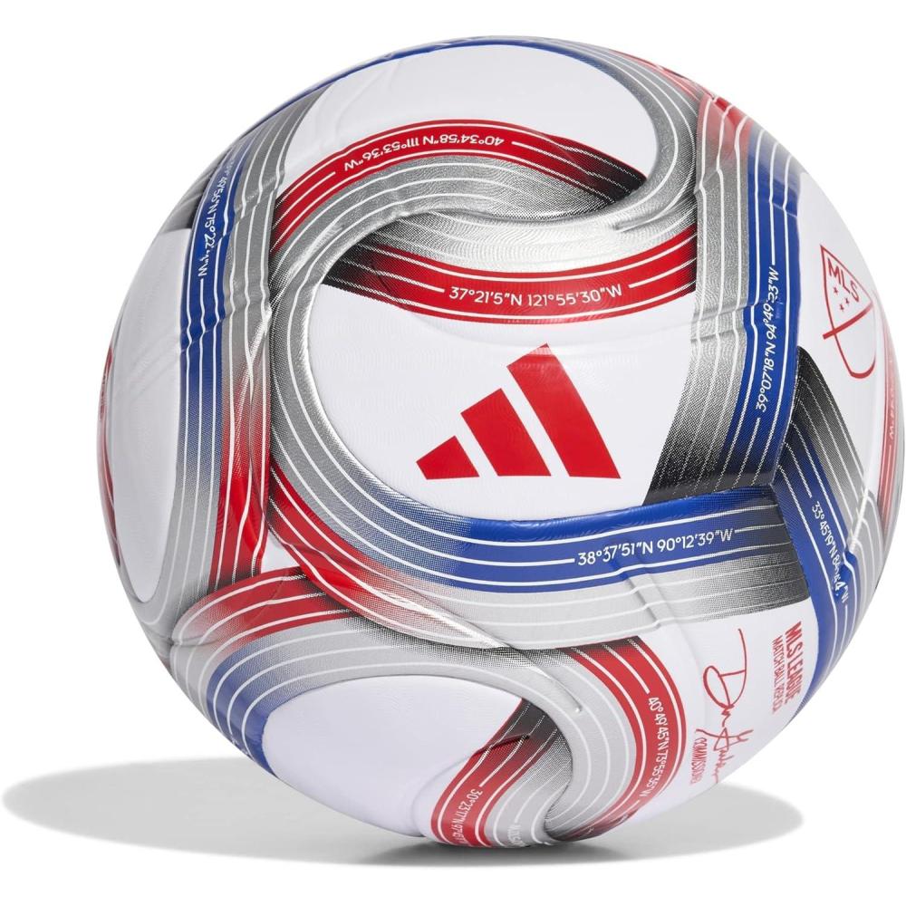 image:imageadidas MLS 2026 League Nativo Soccer BallWhiteTeam Royal BlueRedSilver Metallic