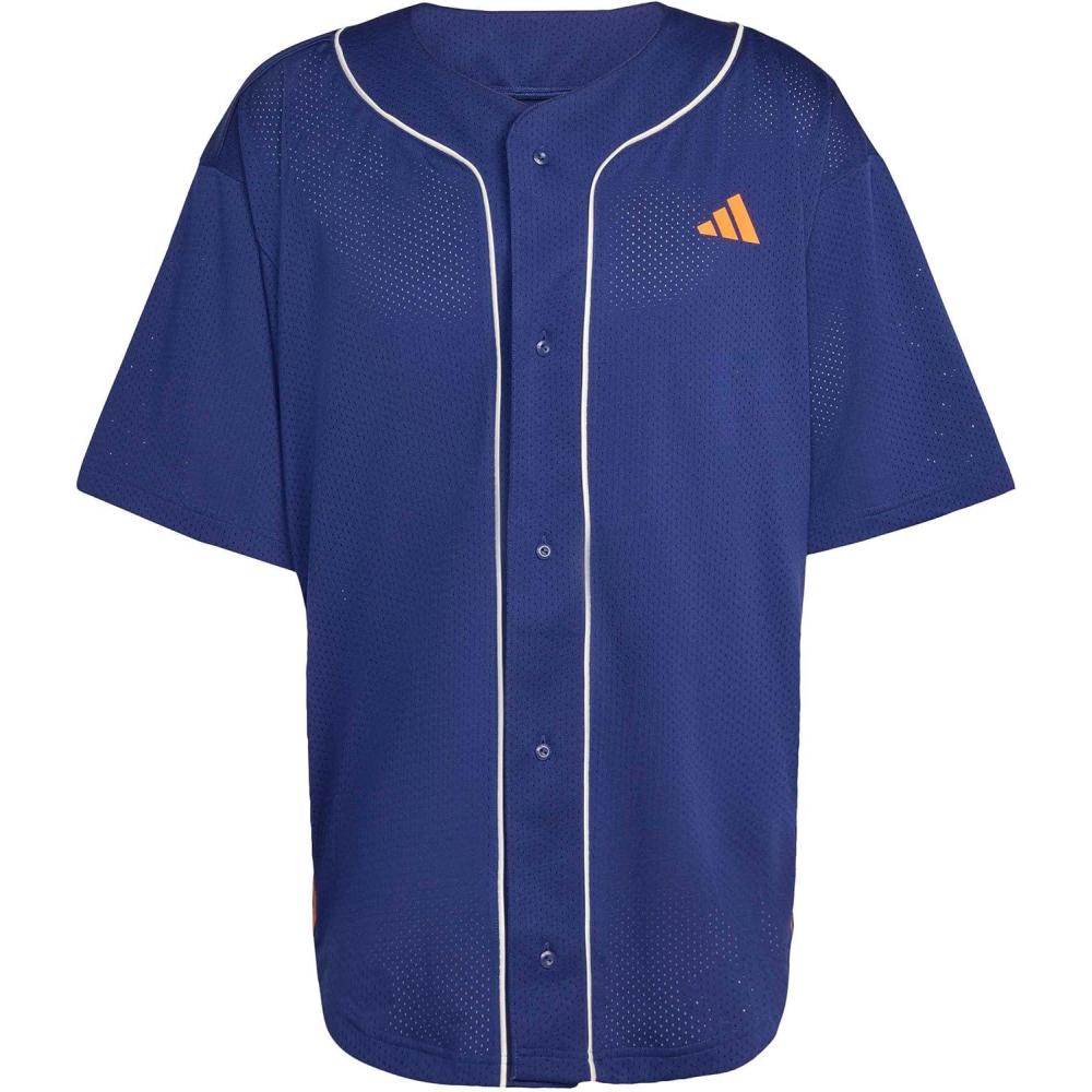 image:imageadidas Mens Men Stadium Seasonal Basketball ShirtDark BlueOff White